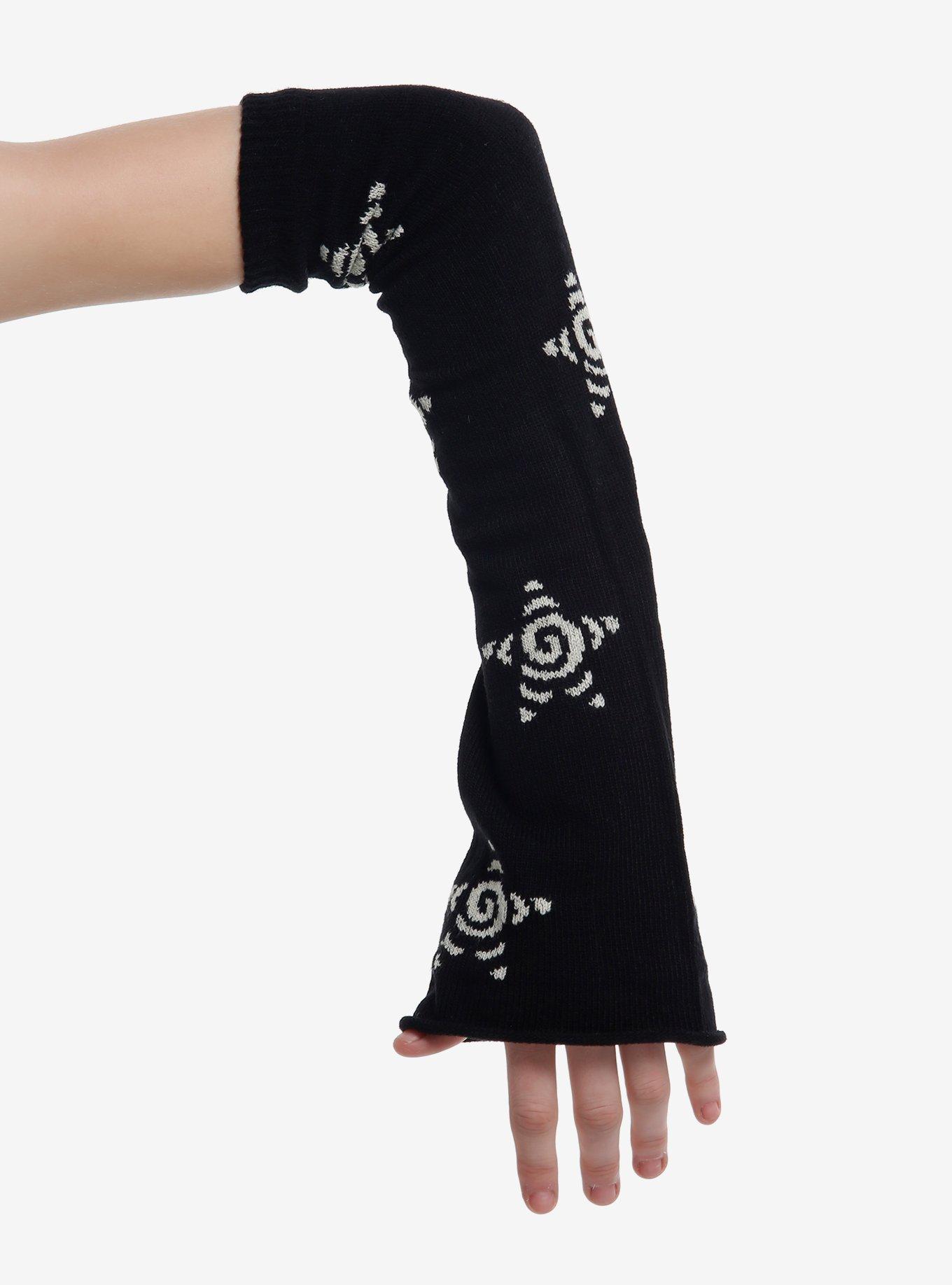 Spiral Stars Black Arm Warmers, , hi-res