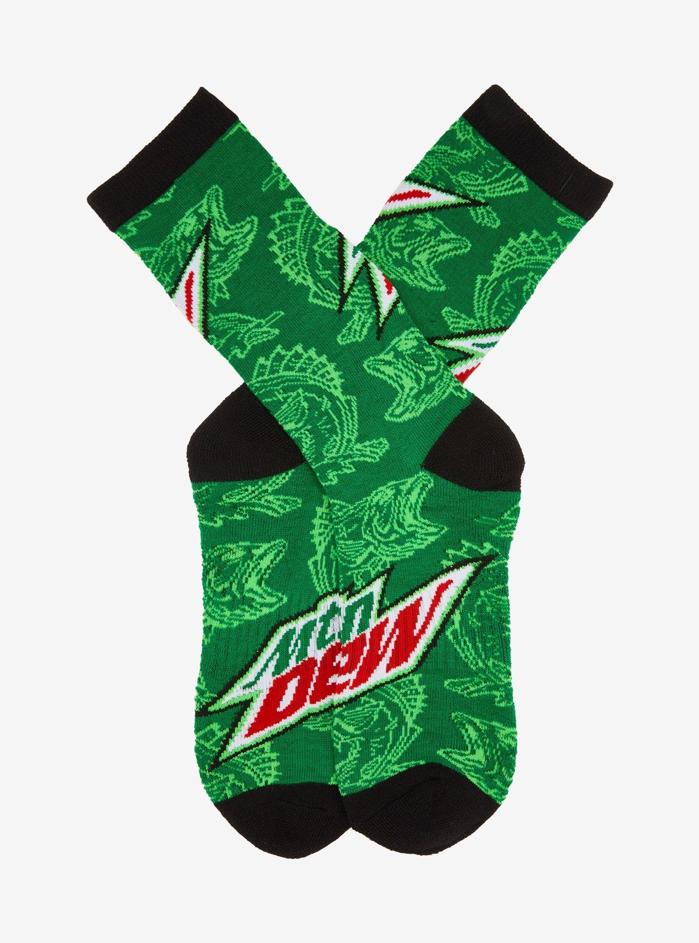 Mountain Dew Bass Pattern Can Crew Socks, , hi-res