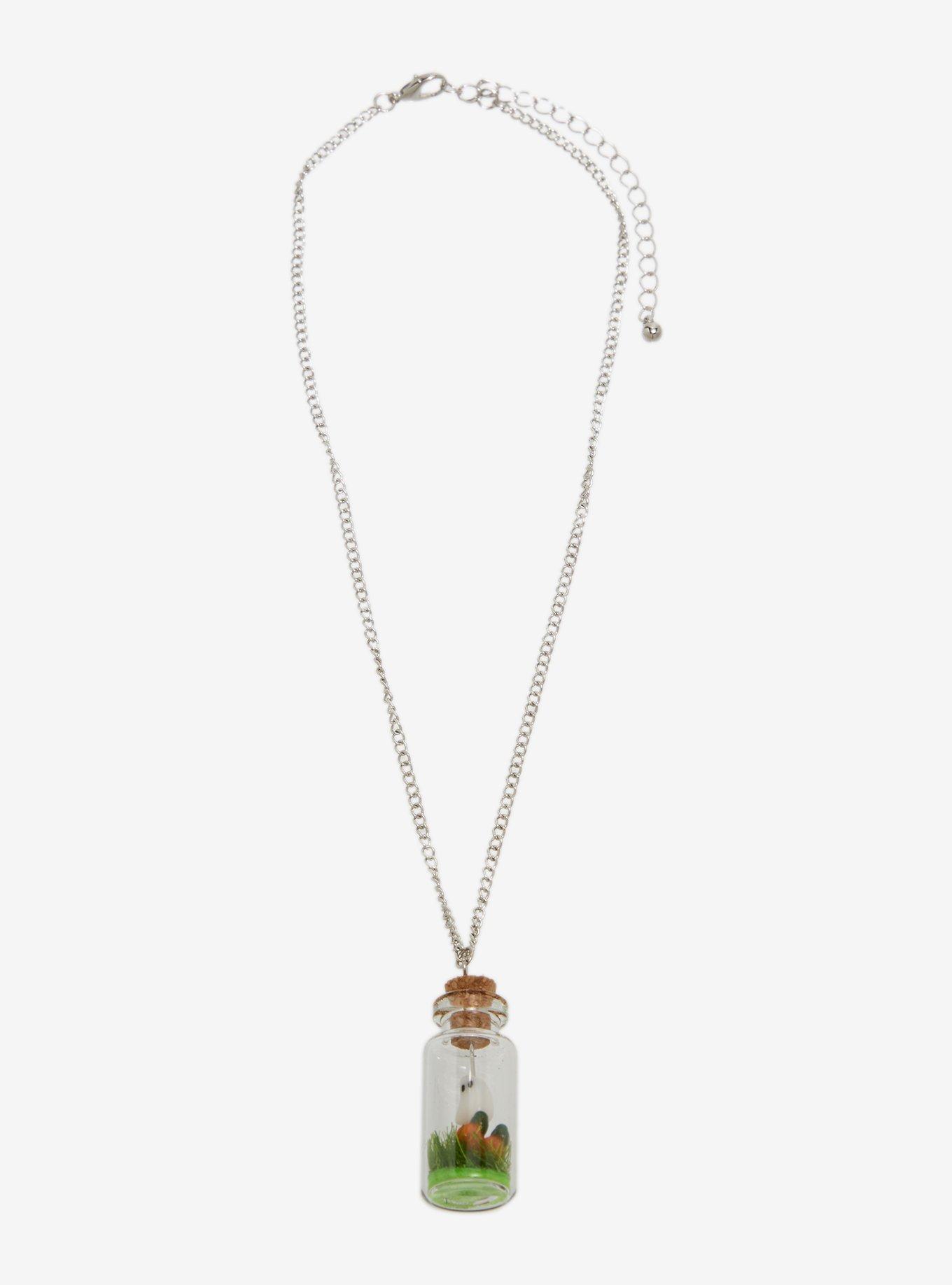 Ghost Pumpkin Patch Glass Jar Pendant Necklace, , hi-res