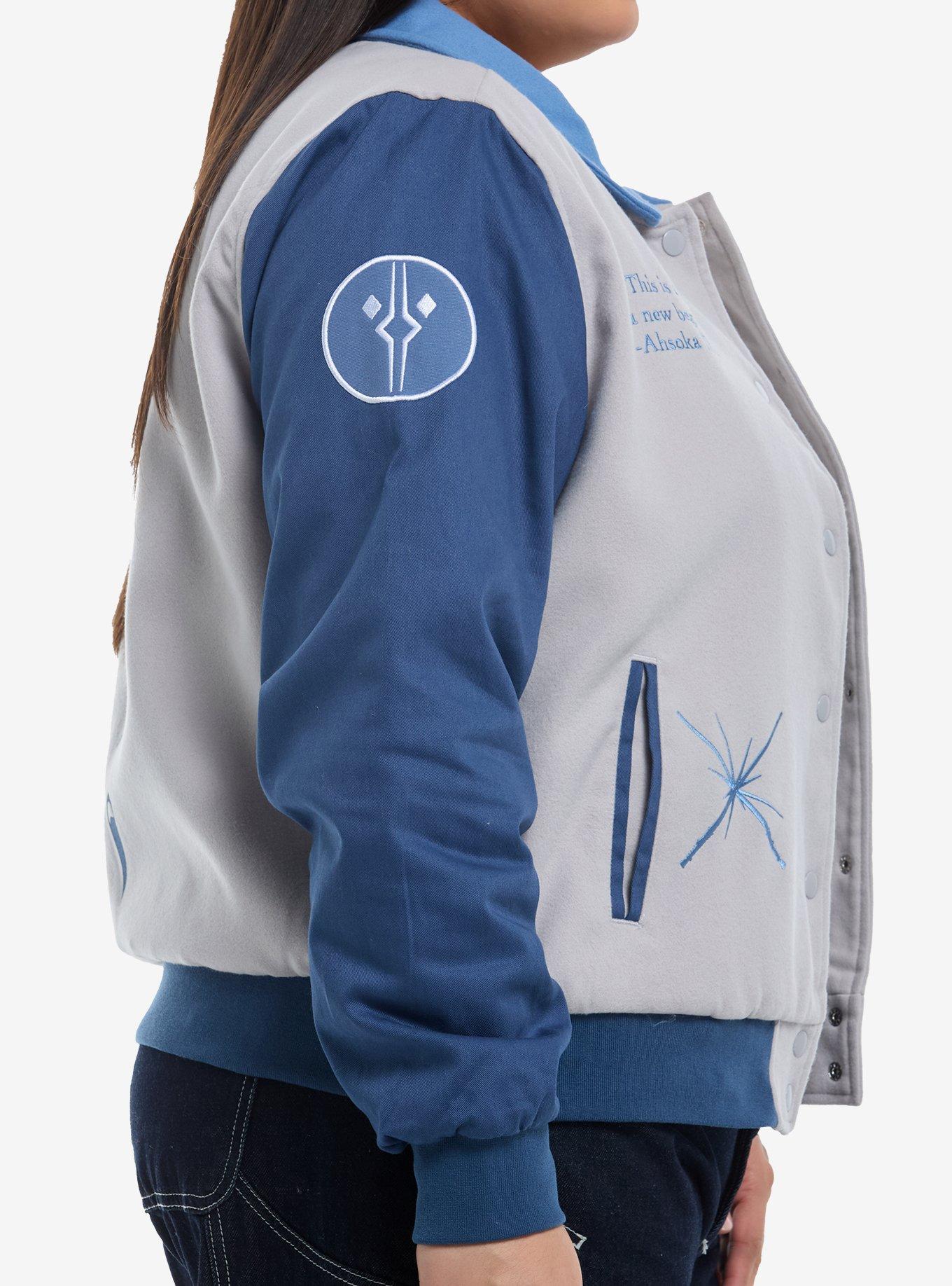 Her Universe Star Wars Ahsoka Tano Varsity Jacket Plus Size Her Universe Exclusive, MULTI, alternate - view 4