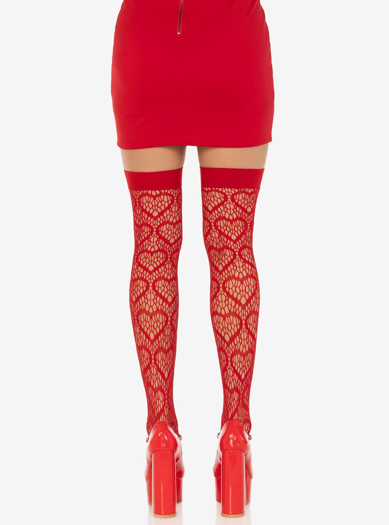 Heart Net Thigh Highs, , hi-res