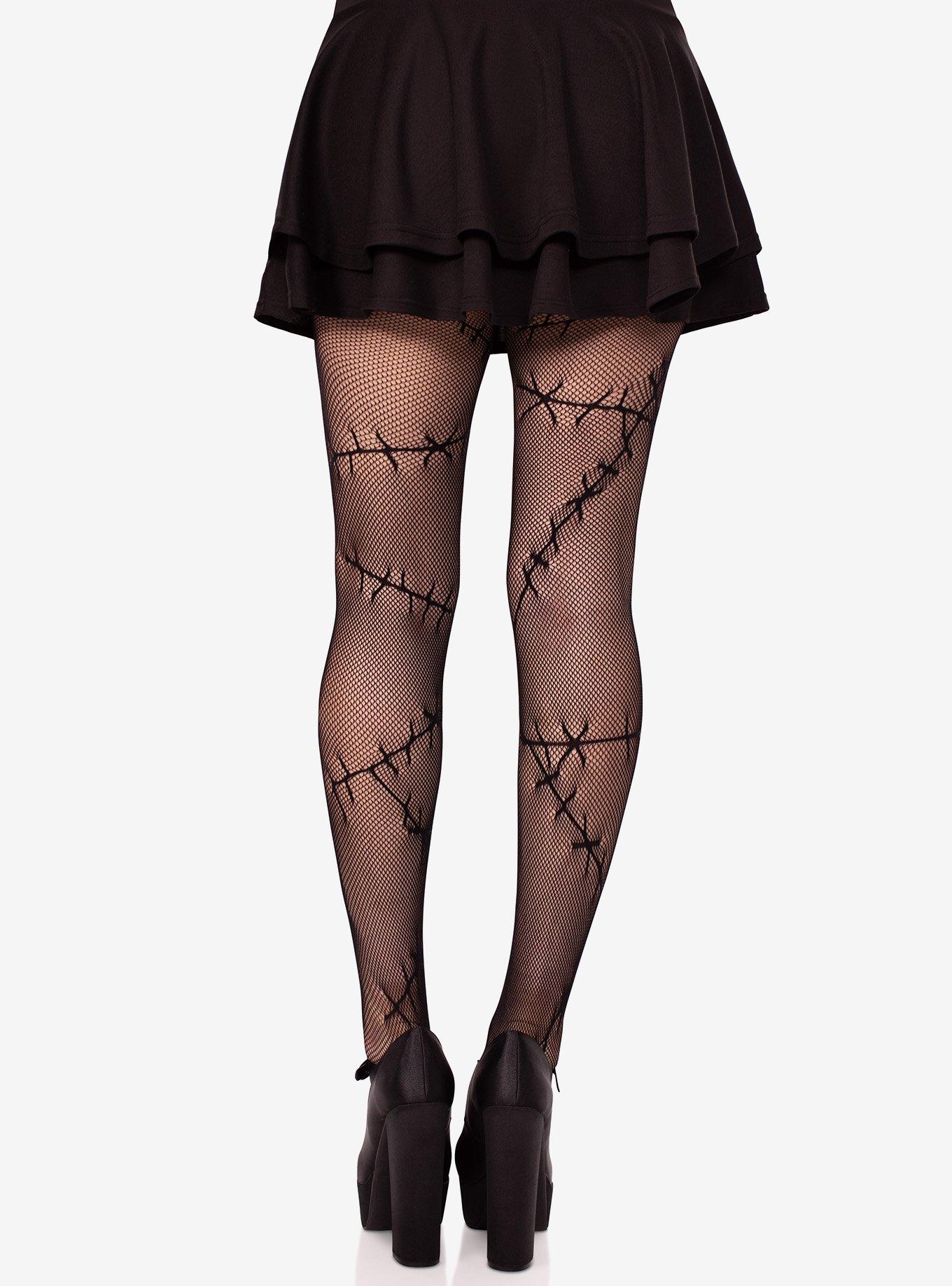 Stitched Up Net Tights, , alternate