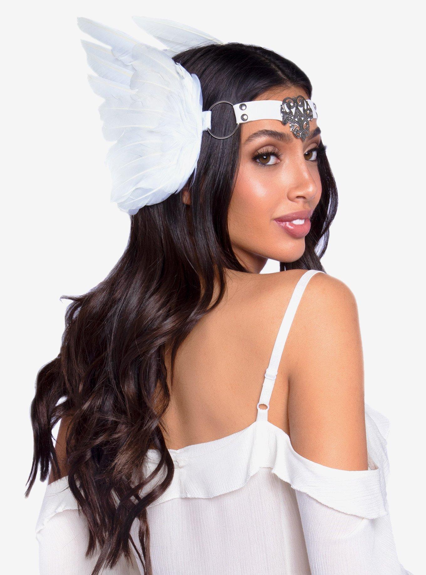 Filigree Medallion Feather Headband, , hi-res
