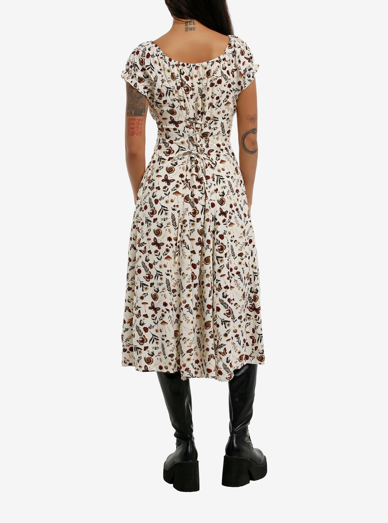 Thorn & Fable Forest Critters & Plants Midi Dress, , hi-res