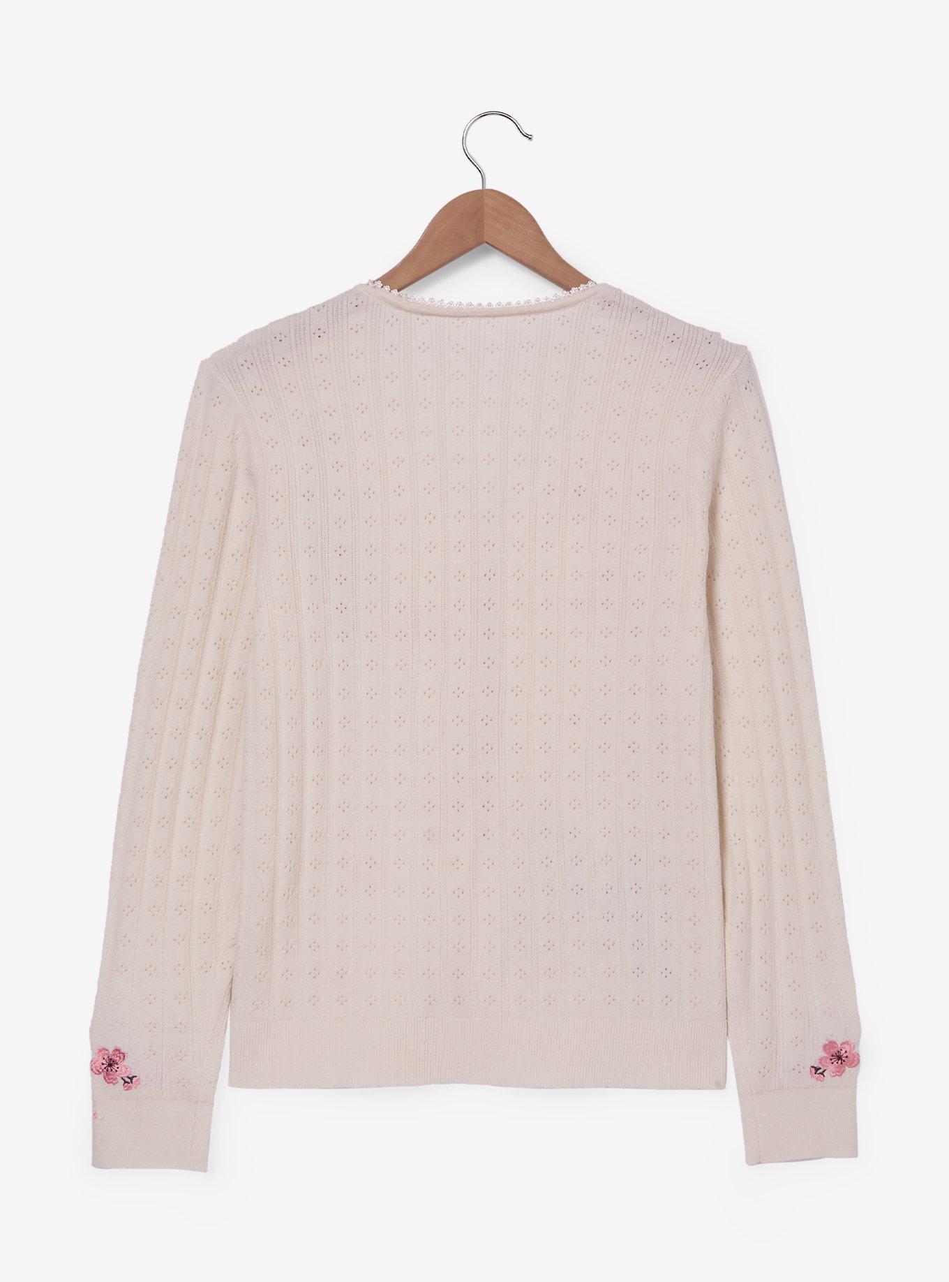 Her Universe Studio Ghibli&reg; The Tale Of Princess Kaguya Cherry Blossom Pointelle Knit Cardigan Plus Size, , hi-res