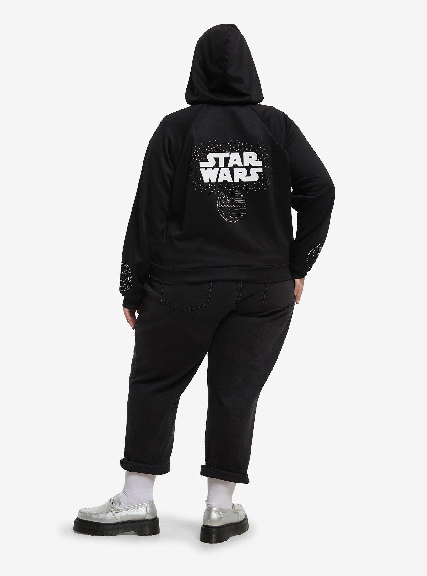 Her Universe Star Wars Sparkle Hoodie Plus Size Her Universe Exclusive, BLACK  WHITE, alternate - view 3