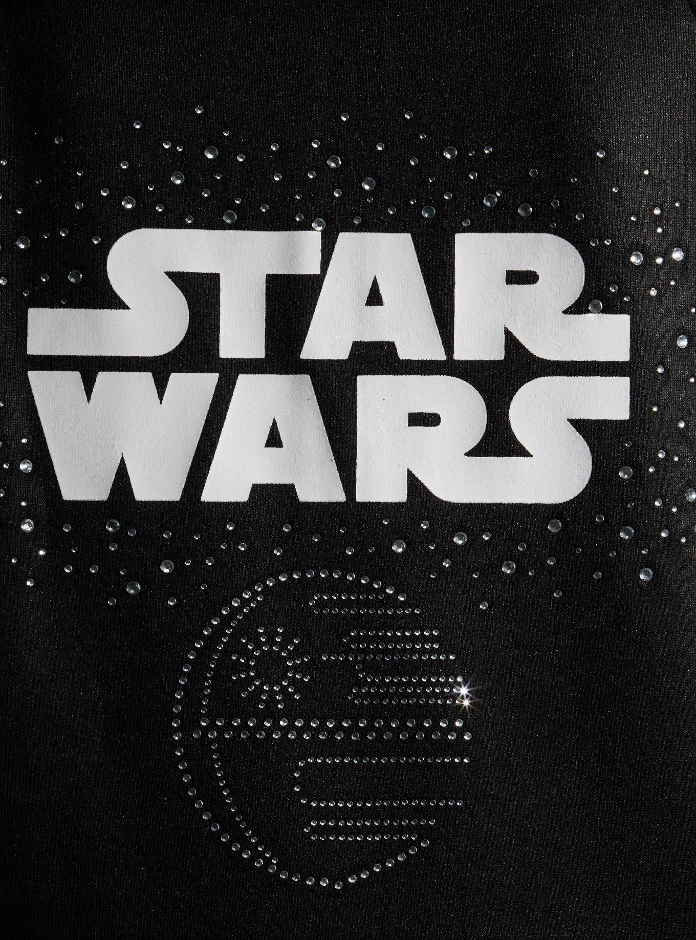 Her Universe Star Wars Sparkle Hoodie Plus Size Her Universe Exclusive, BLACK  WHITE, alternate - view 4