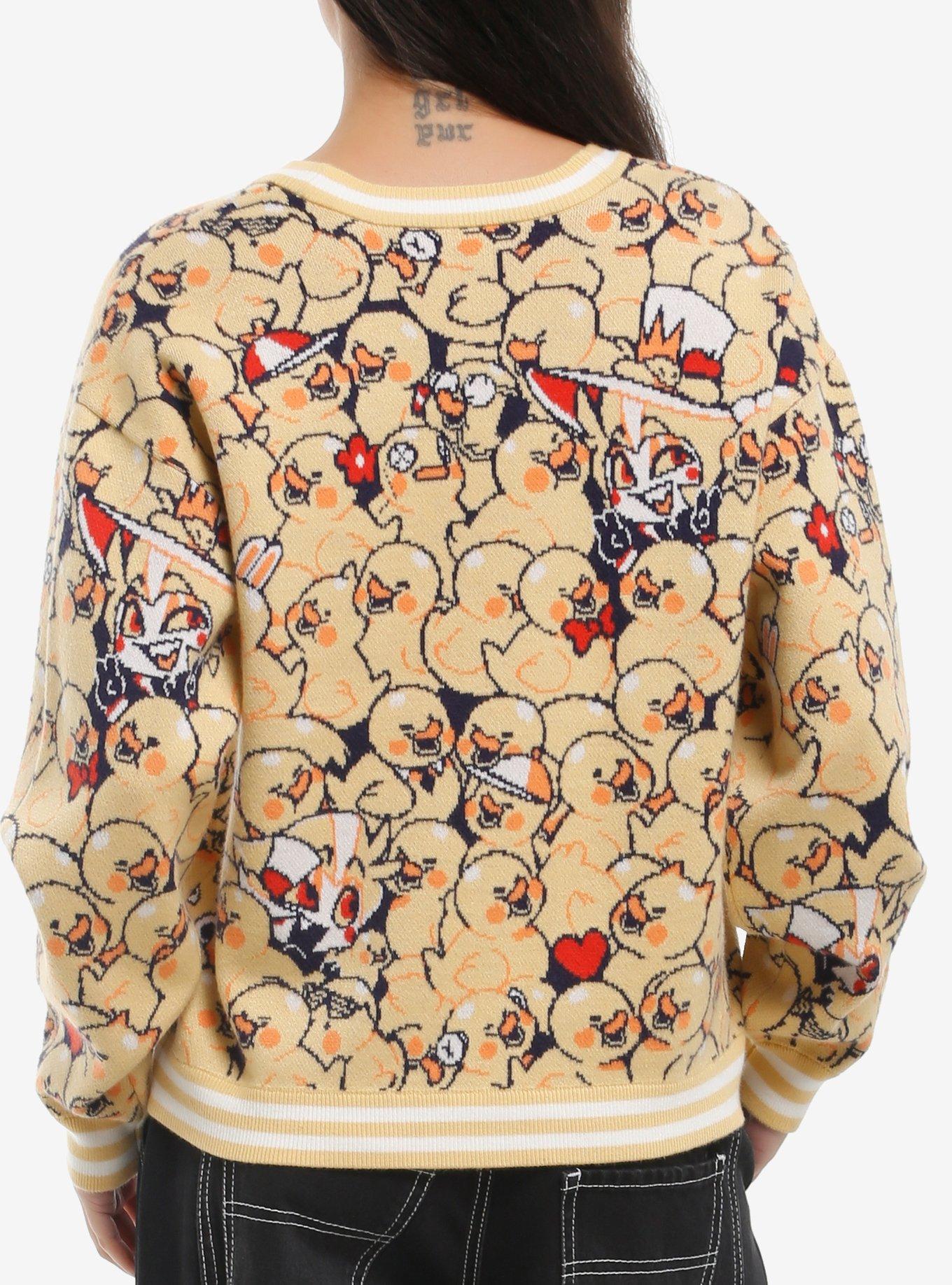 Hazbin Hotel Lucifer Rubber Duck Girls Crop Cardigan, , alternate