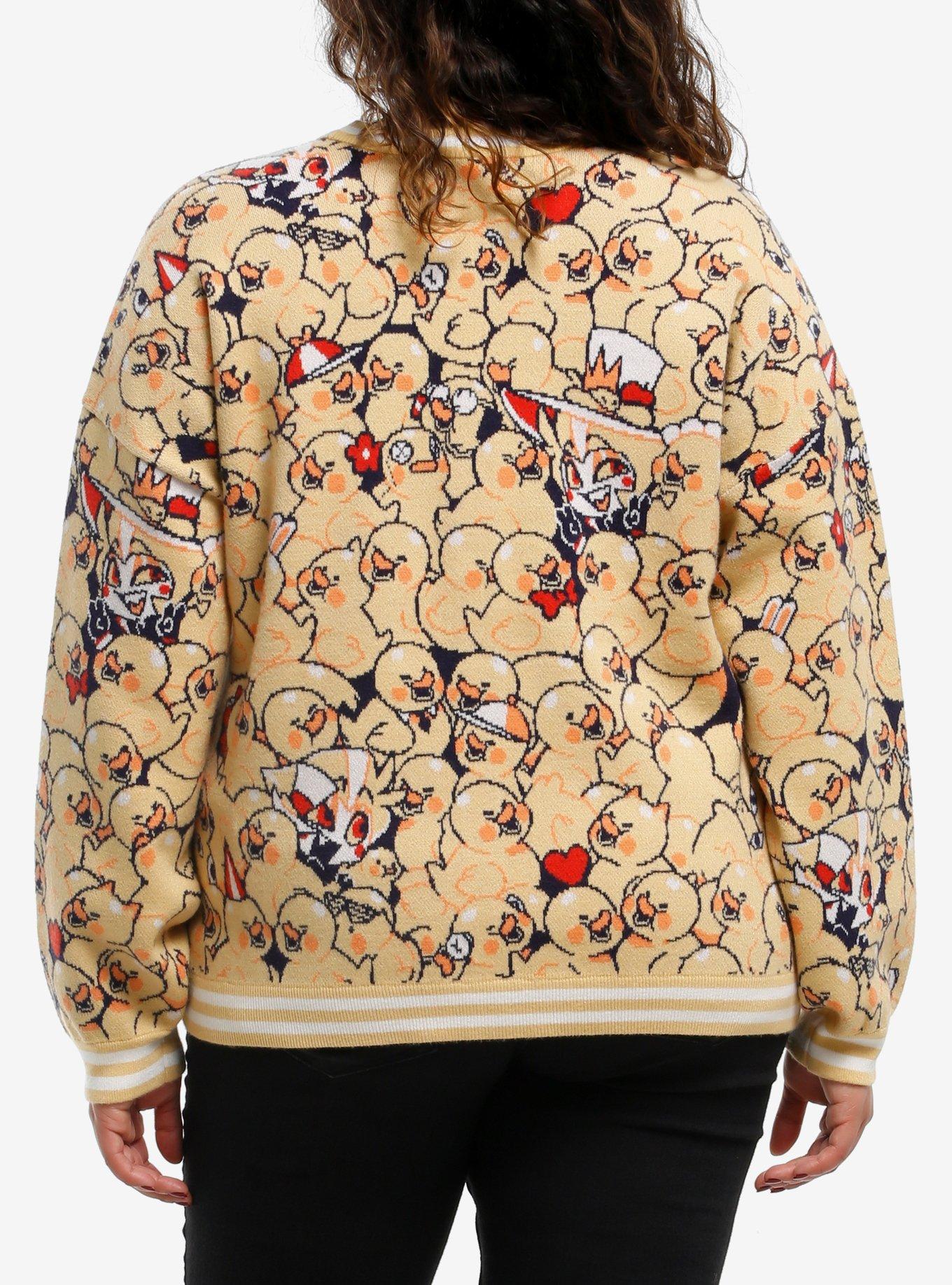 Hazbin Hotel Lucifer Rubber Duck Girls Crop Cardigan Plus Size, , alternate