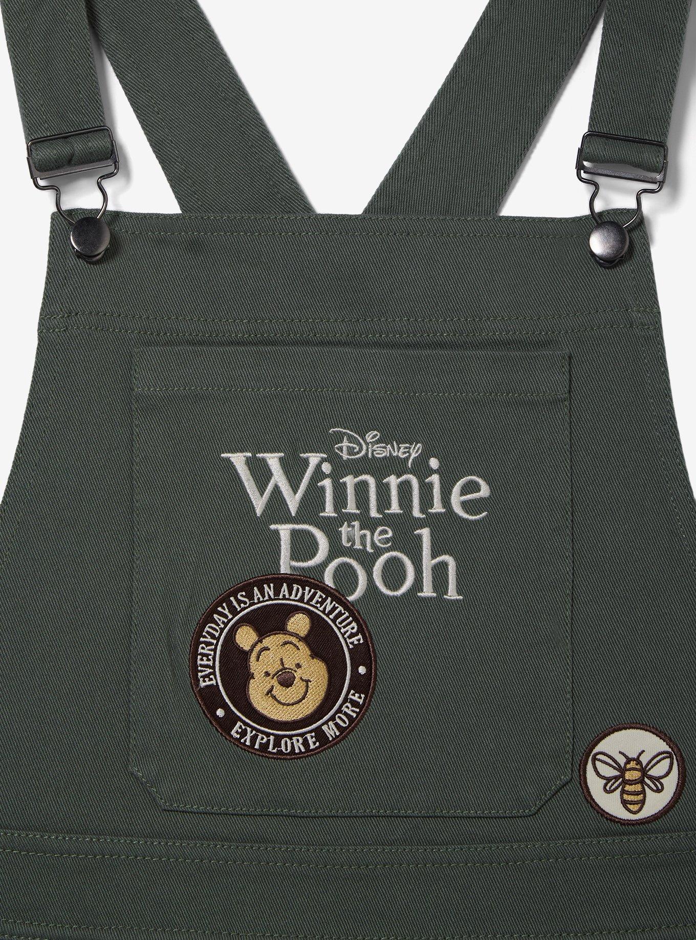 Disney Winnie the Pooh Badges Women's Plus Size Overall Dress &mdash; BoxLunch Exclusive, ARMY GREEN, alternate