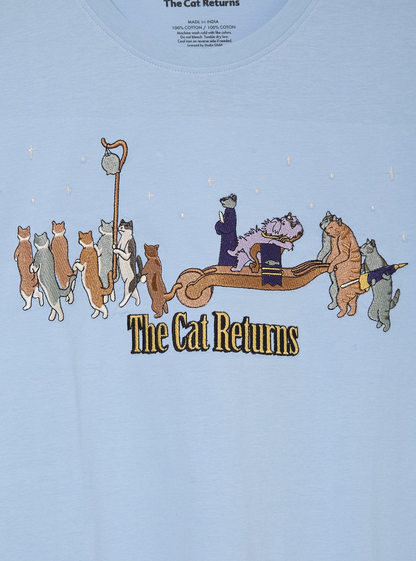 Studio Ghibli&reg; The Cat Returns Embroidered Women's Plus Size T-Shirt - BoxLunch Exclusive, , hi-res