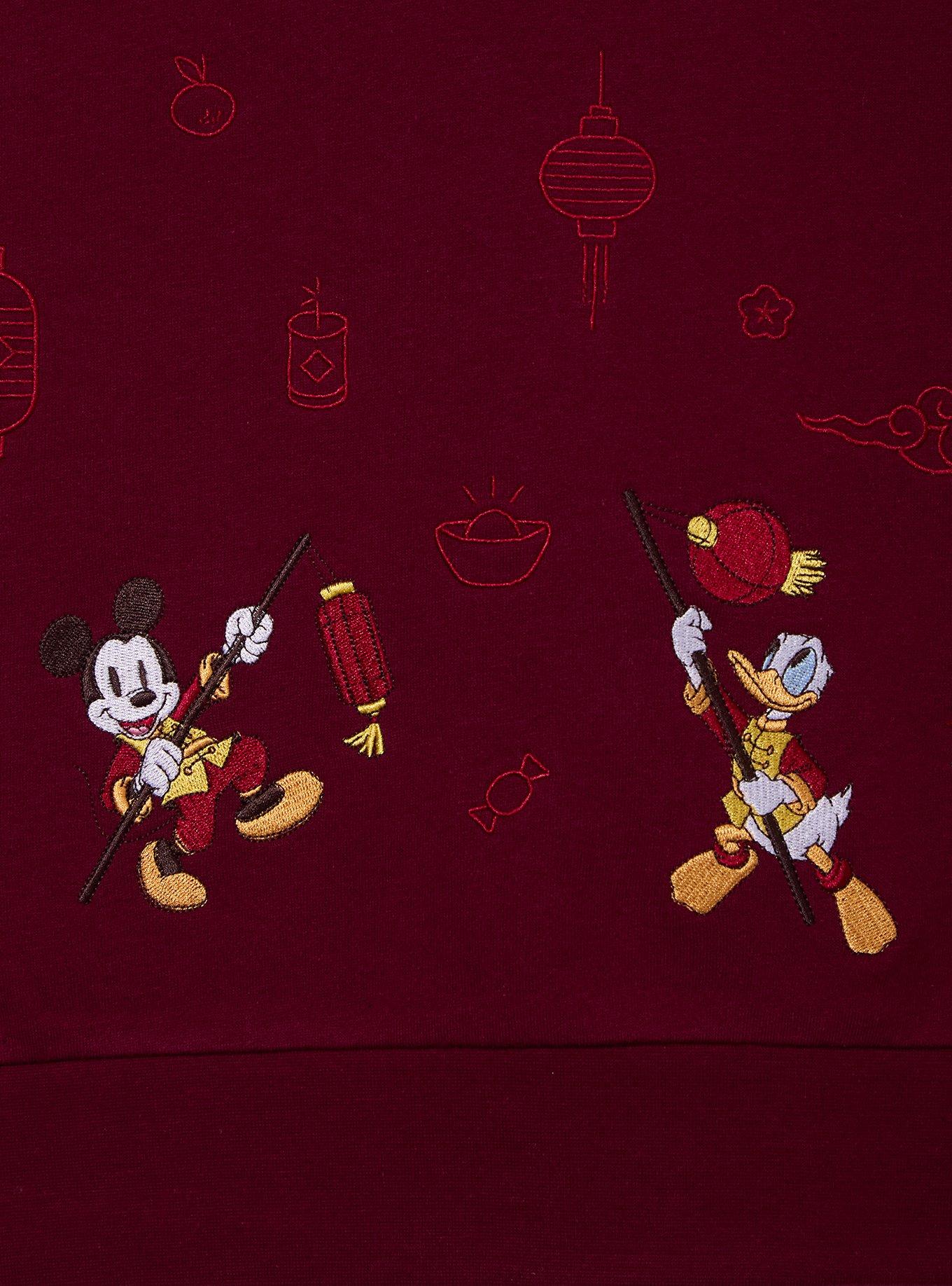 Disney Mickey and Friends Chinese New Year Crewneck &mdash; BoxLunch Exclusive, RED, alternate