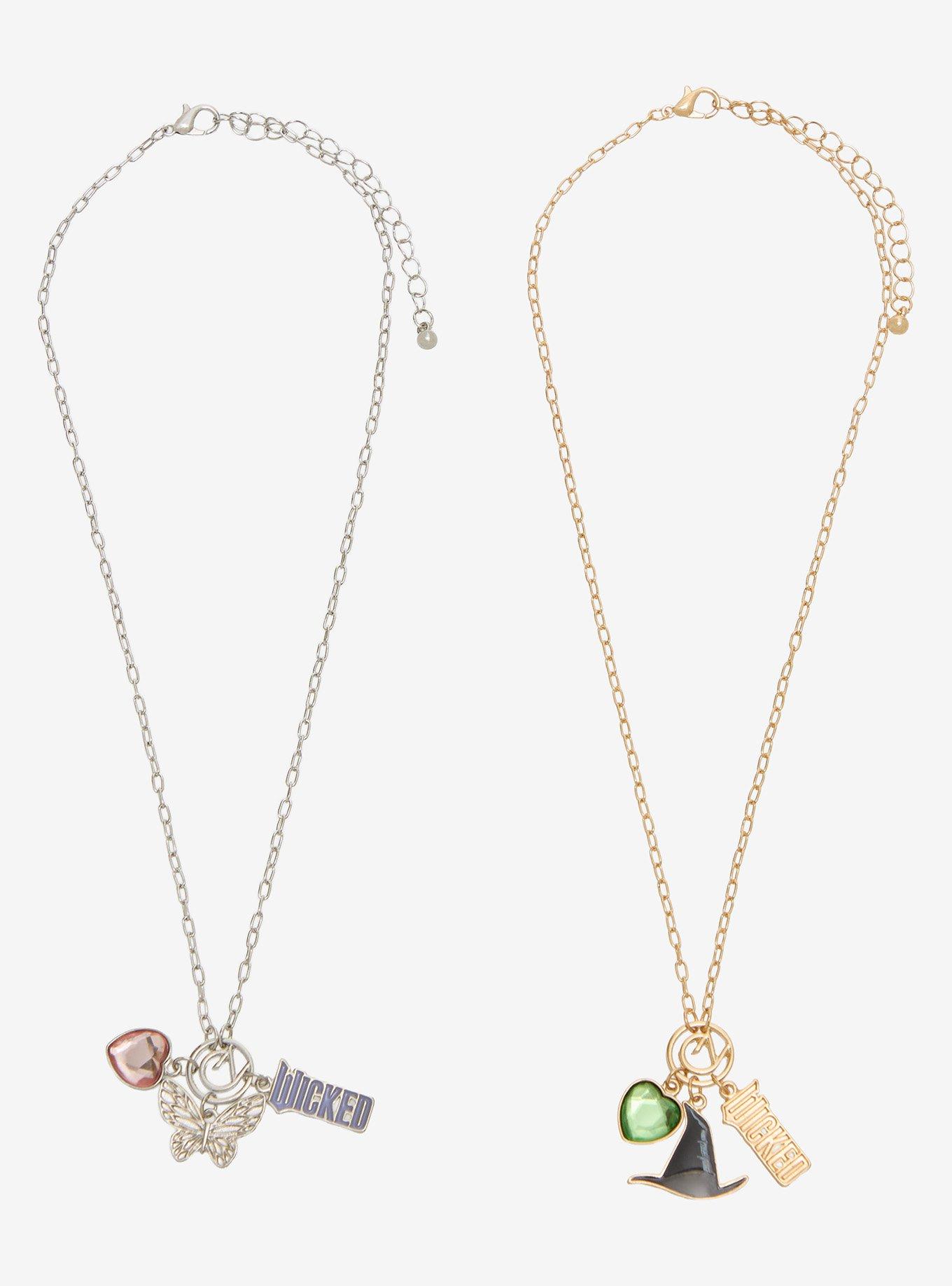 Wicked Glinda & Elphaba Charm Bestie Necklace Set - BoxLunch Exclusive, , hi-res
