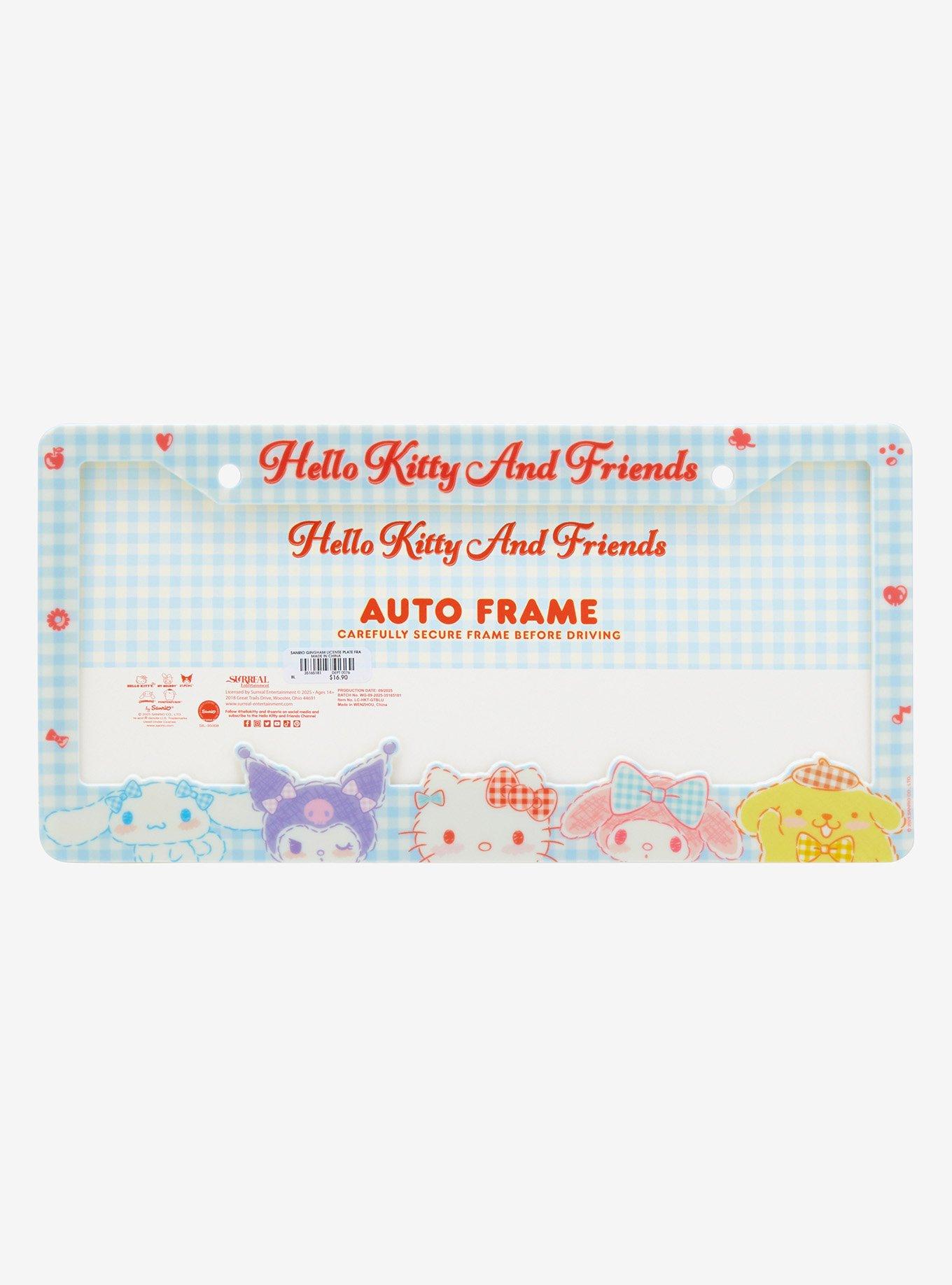 Sanrio Hello Kitty and Friends Gingham License Plate Frame — BoxLunch Exclusive, , hi-res