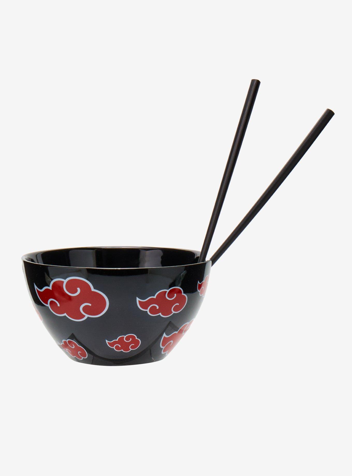 Naruto Shippuden Akatsuki Clouds Allover Print Ramen Bowl with Chopsticks, , hi-res