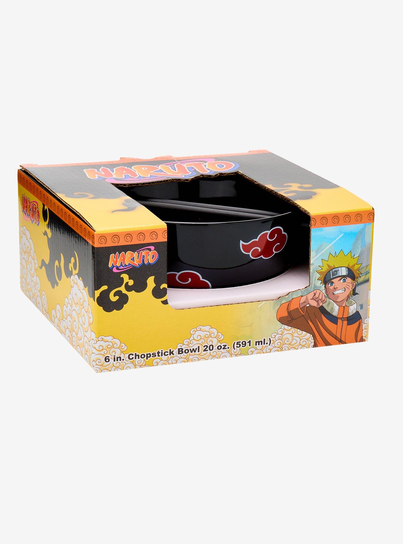 Naruto Shippuden Akatsuki Clouds Allover Print Ramen Bowl with Chopsticks