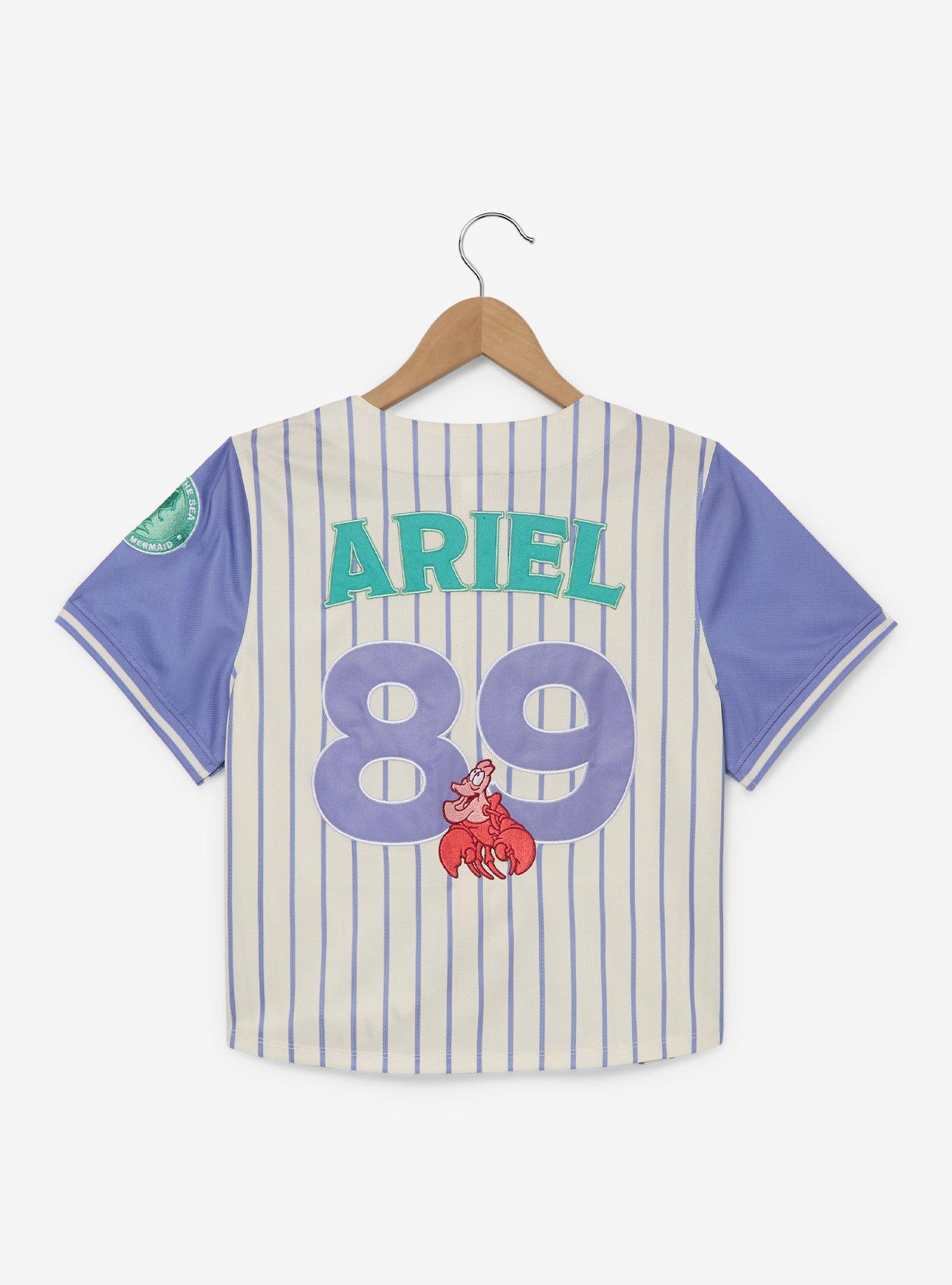 Disney Princess Ariel Women's Cropped Baseball Jersey &mdash; BoxLunch Exclusive, , hi-res