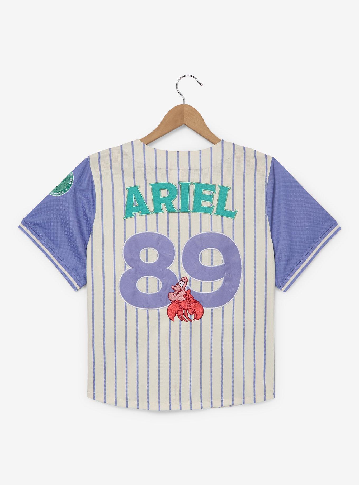 Disney Princess Ariel Women's Plus Size Cropped Baseball Jersey &mdash; BoxLunch Exclusive, , hi-res