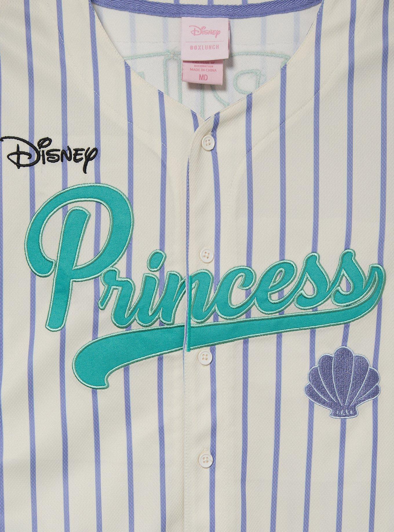 Disney Princess Ariel Women's Plus Size Cropped Baseball Jersey &mdash; BoxLunch Exclusive, STRIPES, alternate