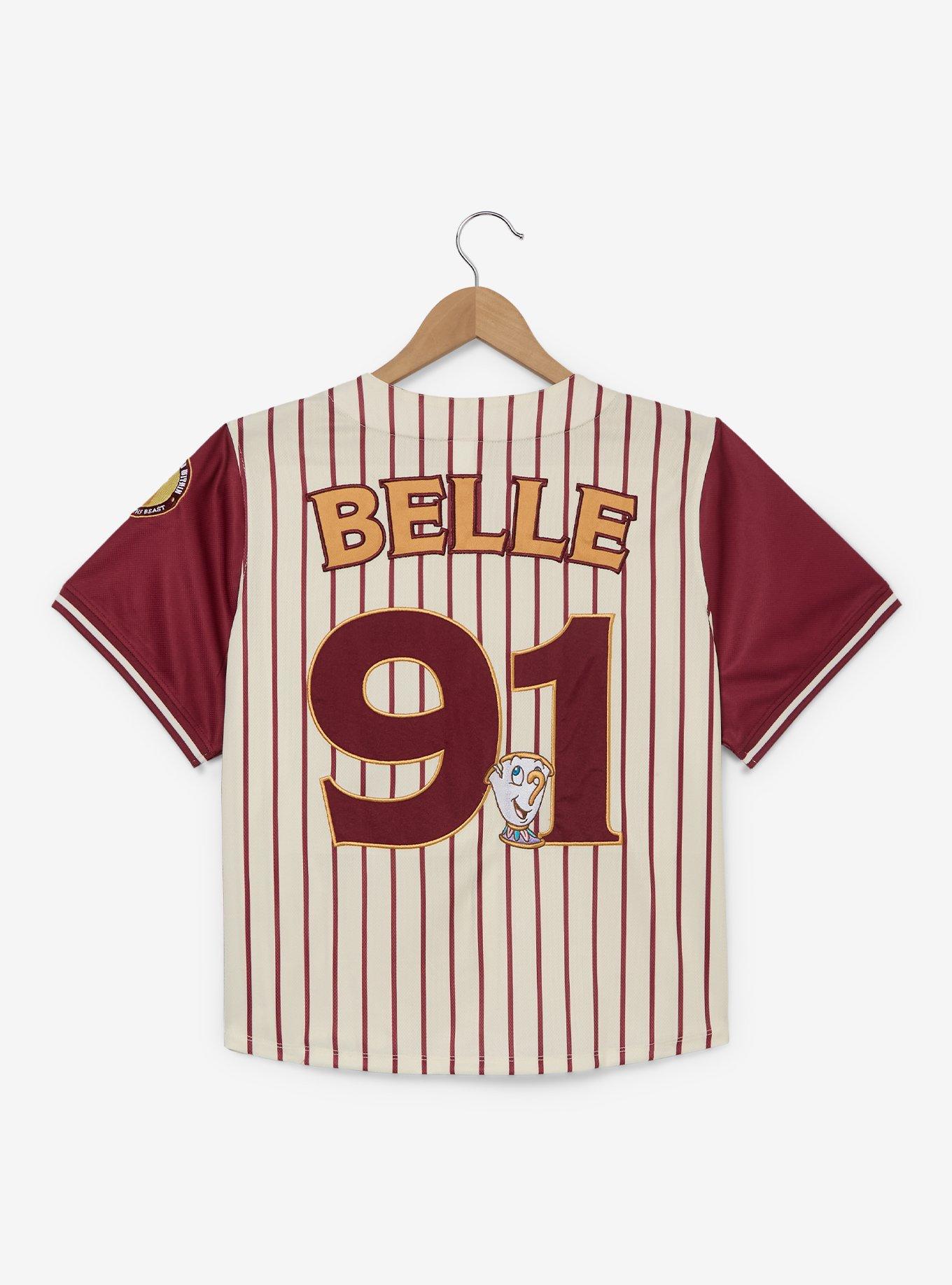 Disney Princess Belle Women's Plus Size Cropped Baseball Jersey &mdash; BoxLunch Exclusive, , hi-res