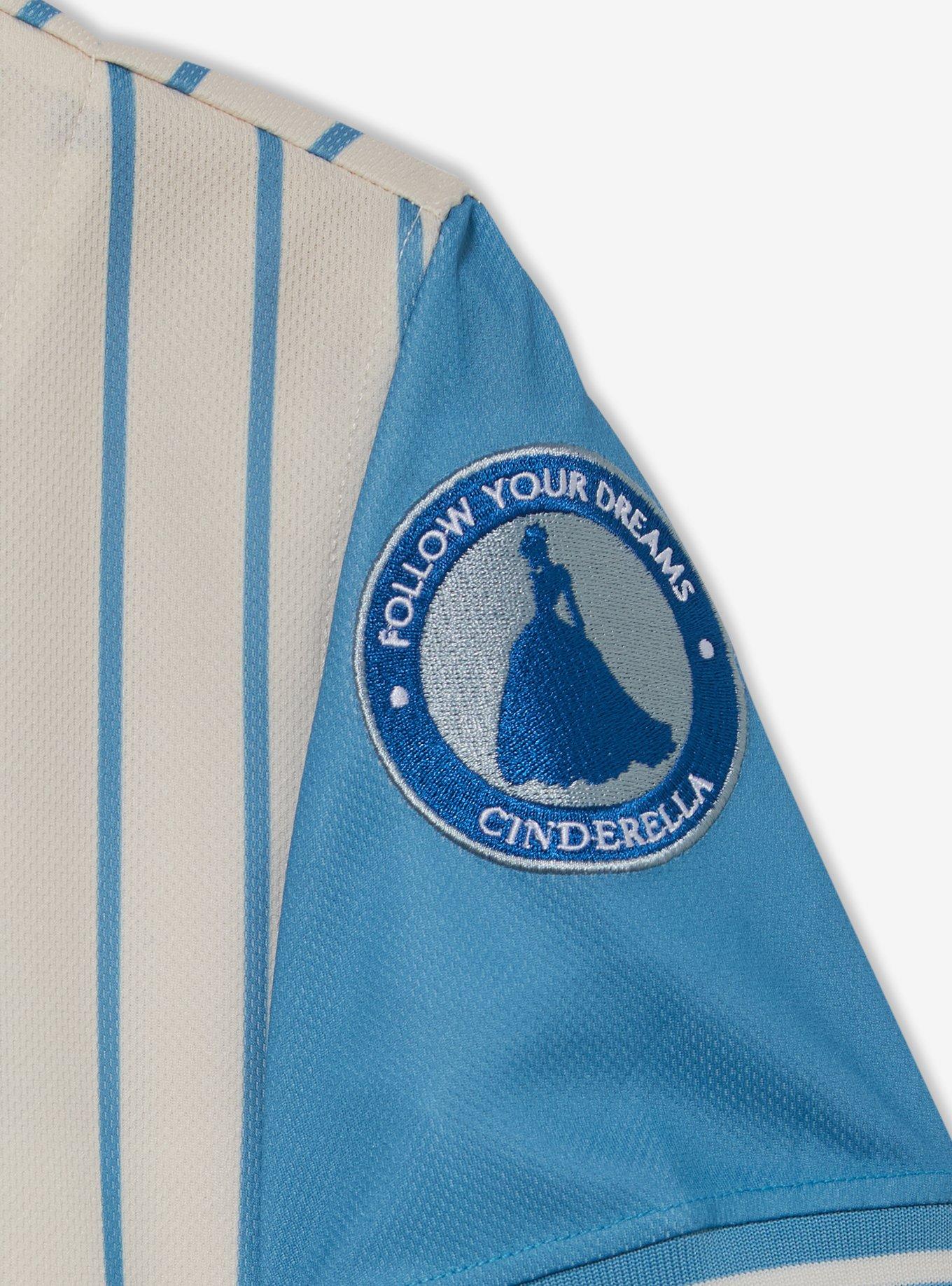 Disney Princess Cinderella Women's Plus Size Cropped Baseball Jersey &mdash; BoxLunch Exclusive, STRIPES, alternate