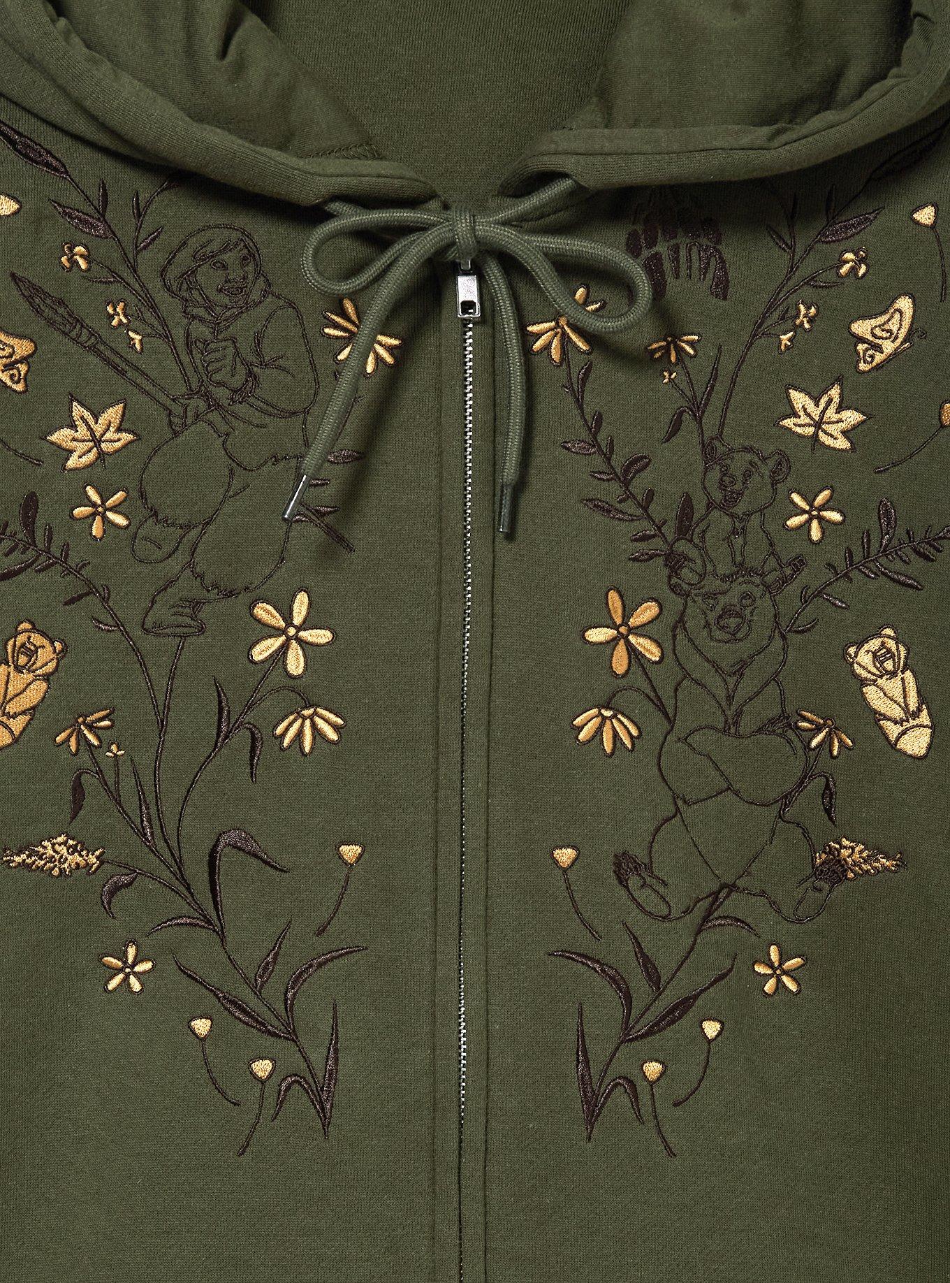 Disney Brother Bear Botanical Zip Hoodie &mdash; BoxLunch Exclusive, OLIVE, alternate