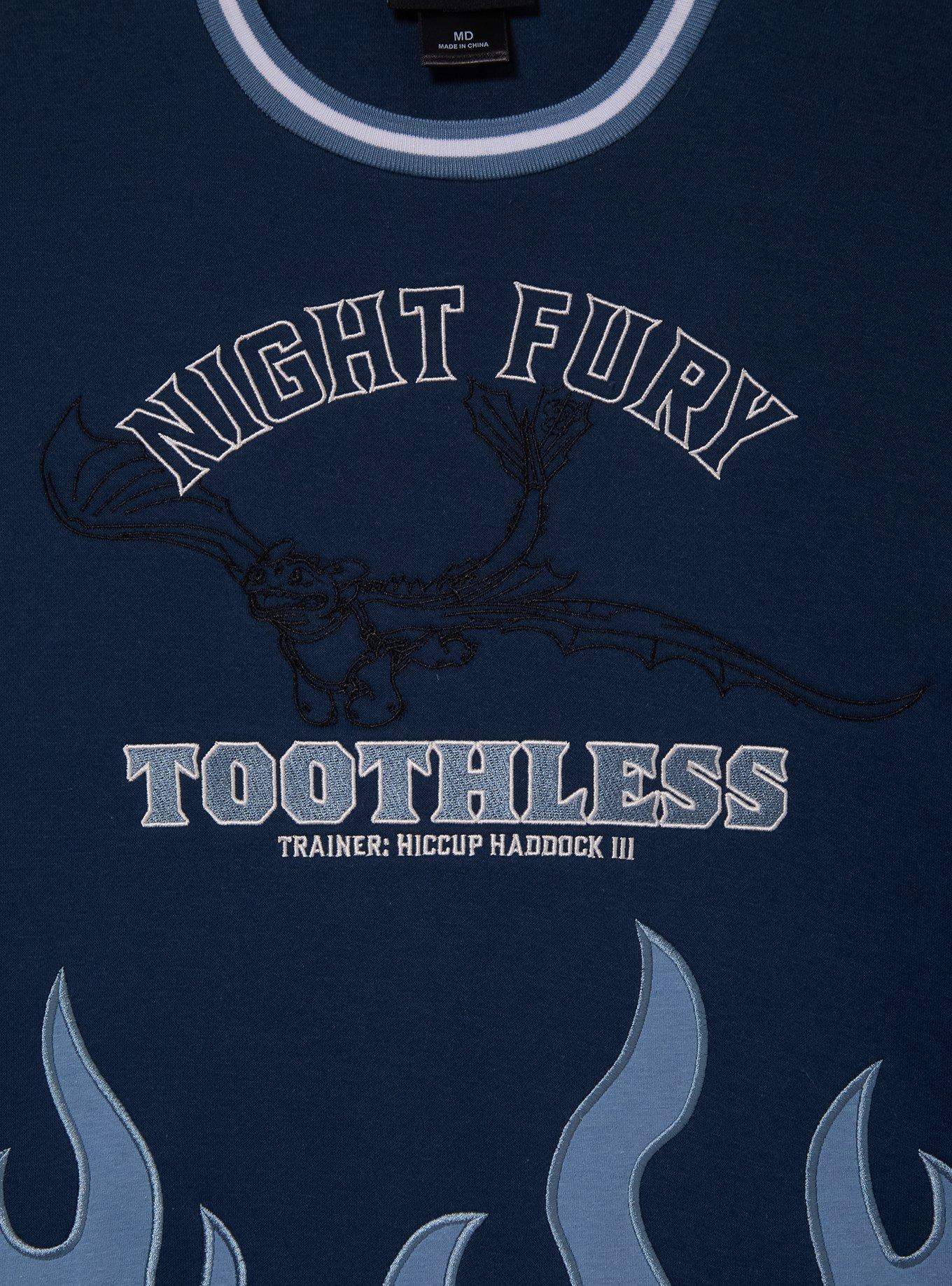 Dreamworks How To Train Your Dragon Toothless Flame Panel Crewneck - BoxLunch Exclusive, MULTI, alternate