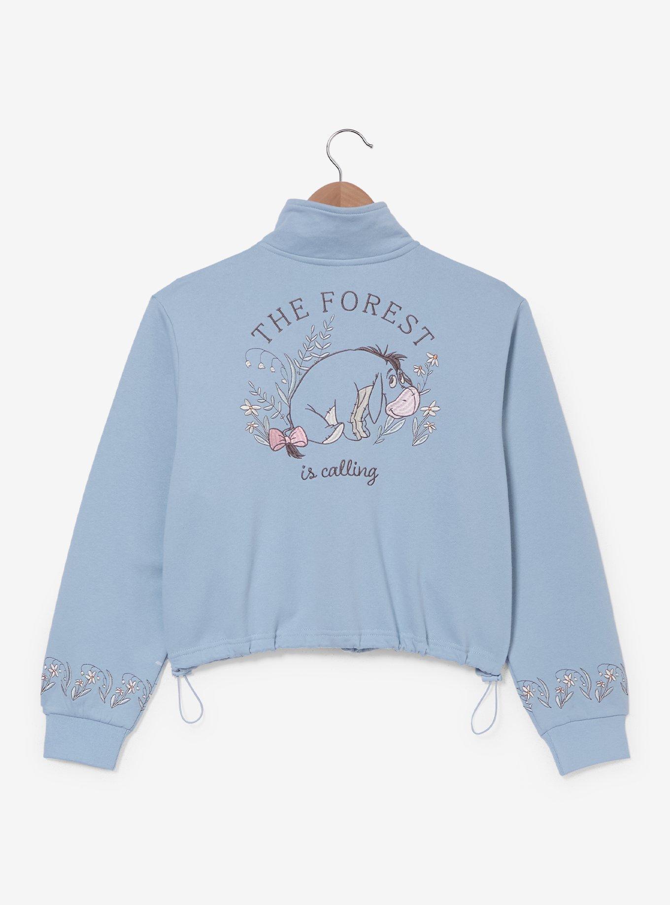 Disney Winnie the Pooh Eeyore Floral Women's Cropped Athletic Crewneck - BoxLunch Exclusive, , hi-res