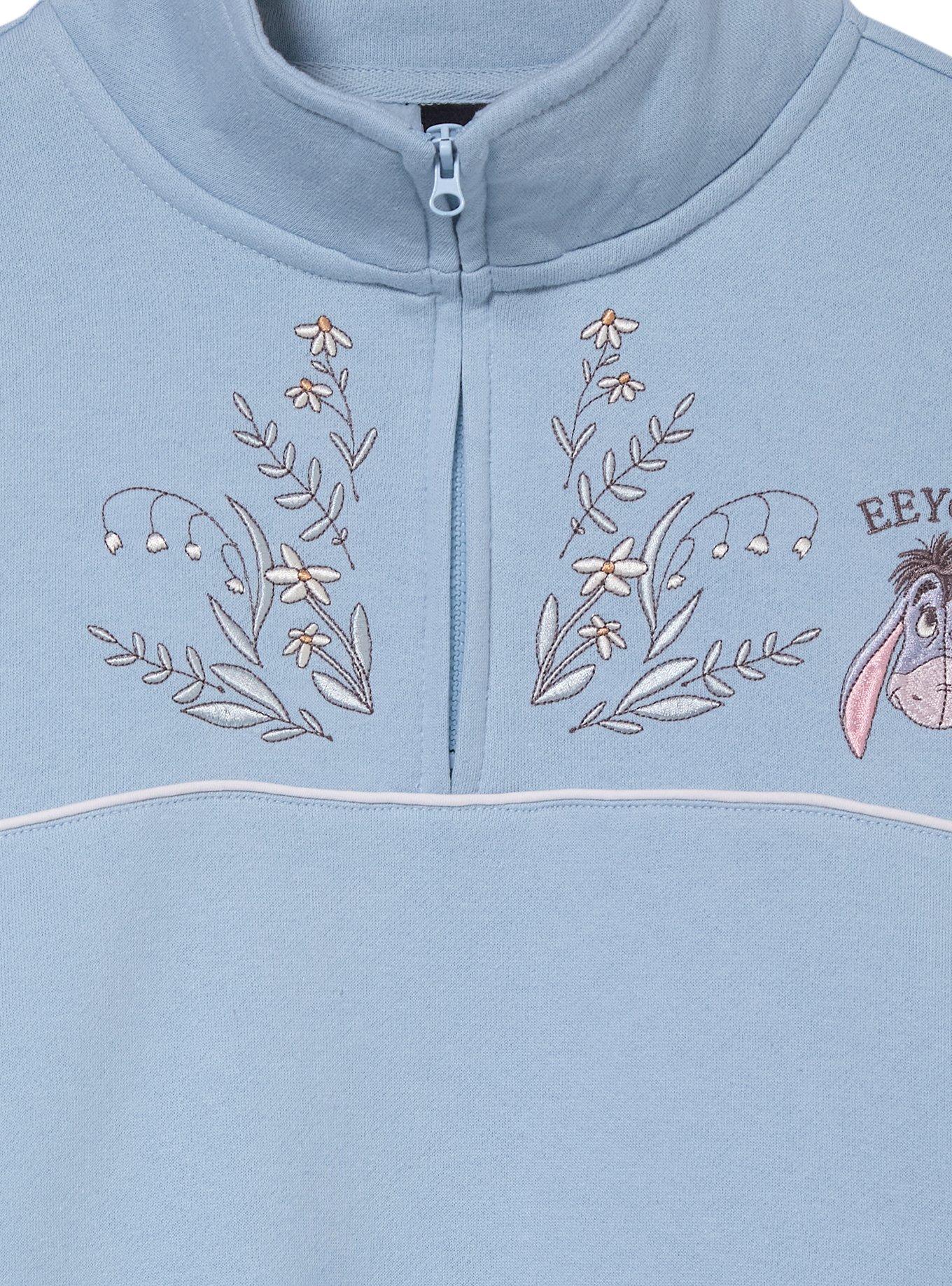Disney Winnie the Pooh Eeyore Floral Women's Cropped Athletic Crewneck - BoxLunch Exclusive