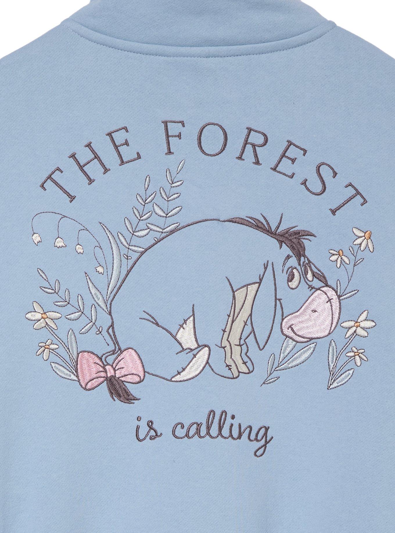 Disney Winnie the Pooh Eeyore Floral Women's Cropped Athletic Crewneck - BoxLunch Exclusive