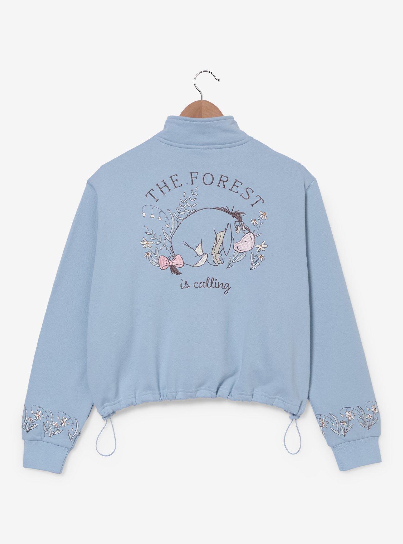 Disney Winnie the Pooh Eeyore Floral Women's Plus Cropped Athletic Crewneck - BoxLunch Exclusive