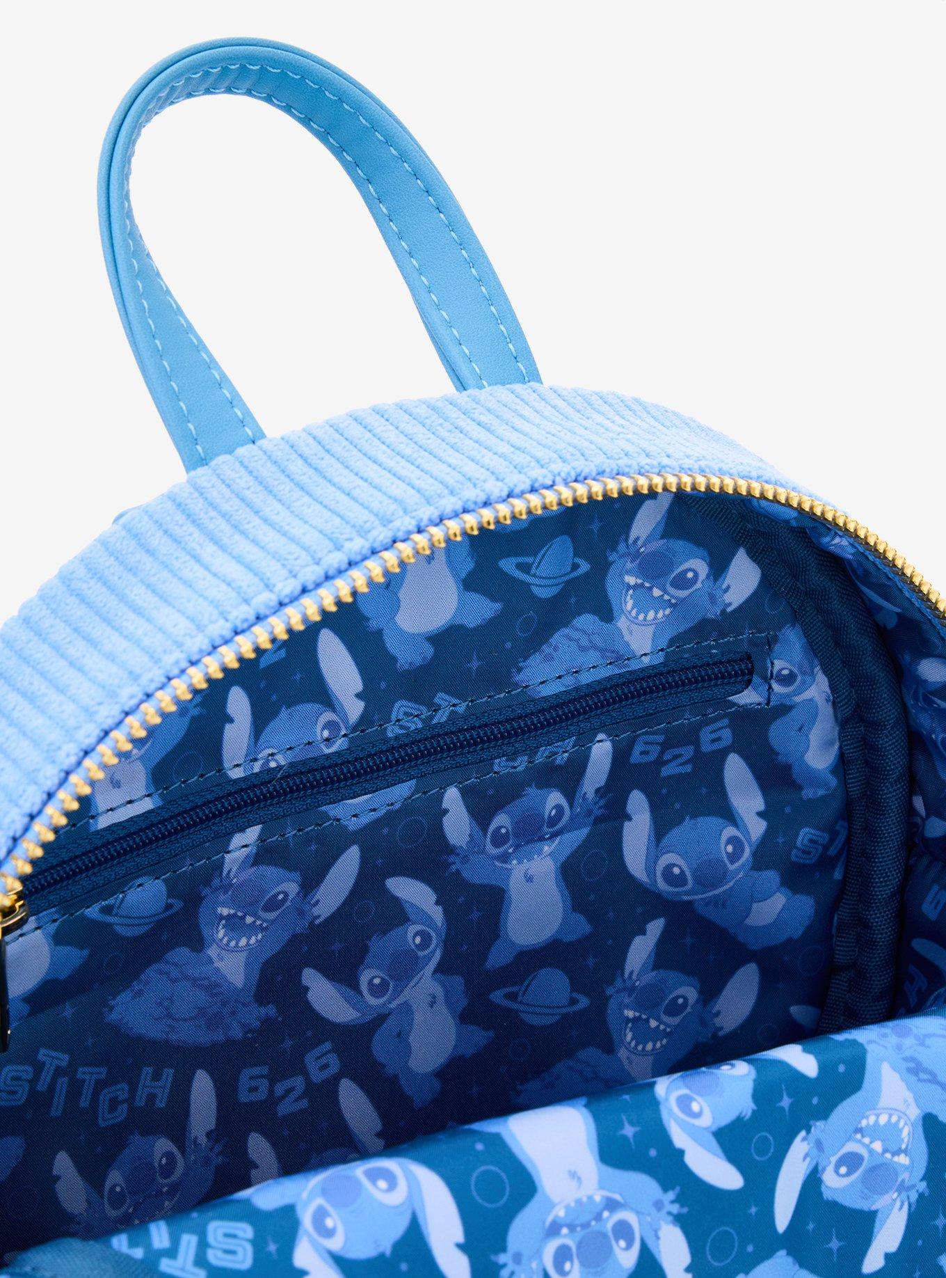 Loungefly Disney Lilo & Stitch Corduroy Embroidered Stitch Convertible Mini Backpack - BoxLunch Exclusive, , alternate