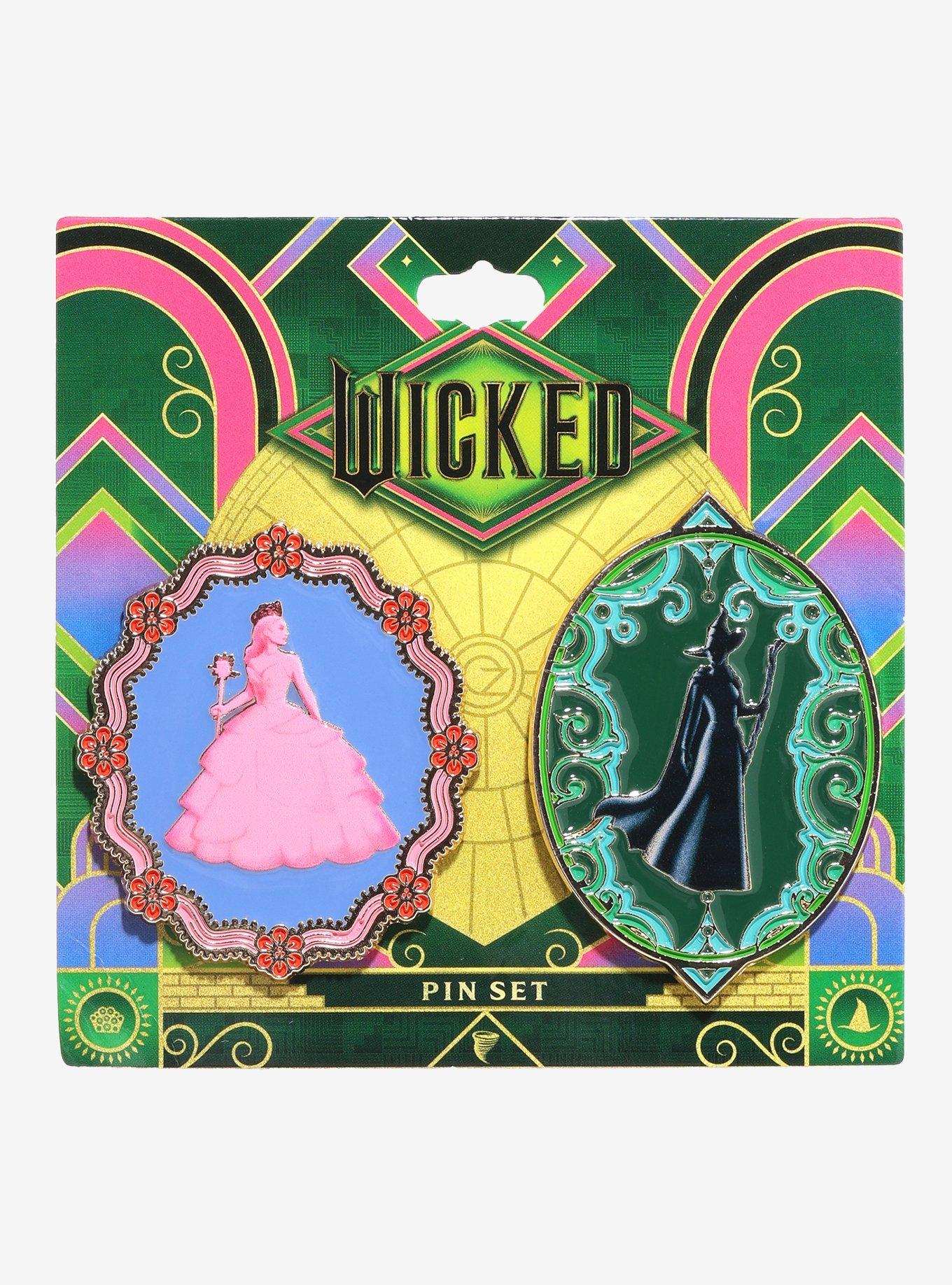 Wicked Elphaba & Glinda Enamel Pin Set Hot Topic Exclusive, , hi-res