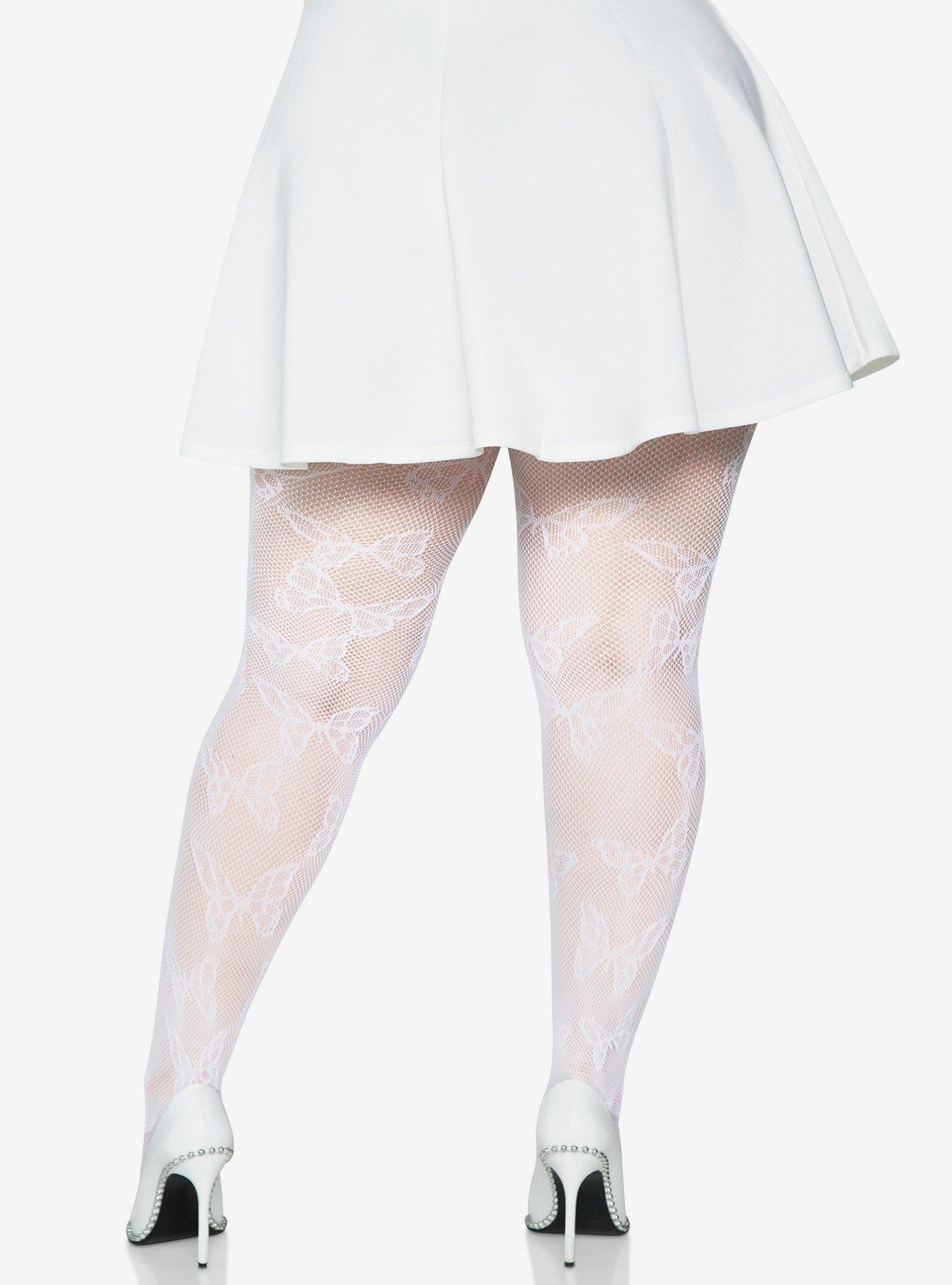 Plus Size Butterfly Net Tights, , hi-res