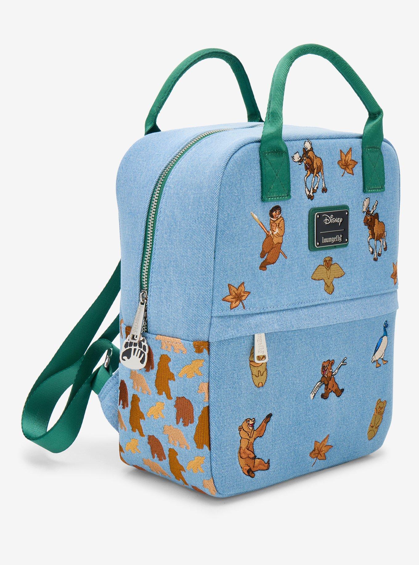 Loungefly Disney Brother Bear Embroidered Icons Denim Mini Backpack - BoxLunch Exclusive, , hi-res