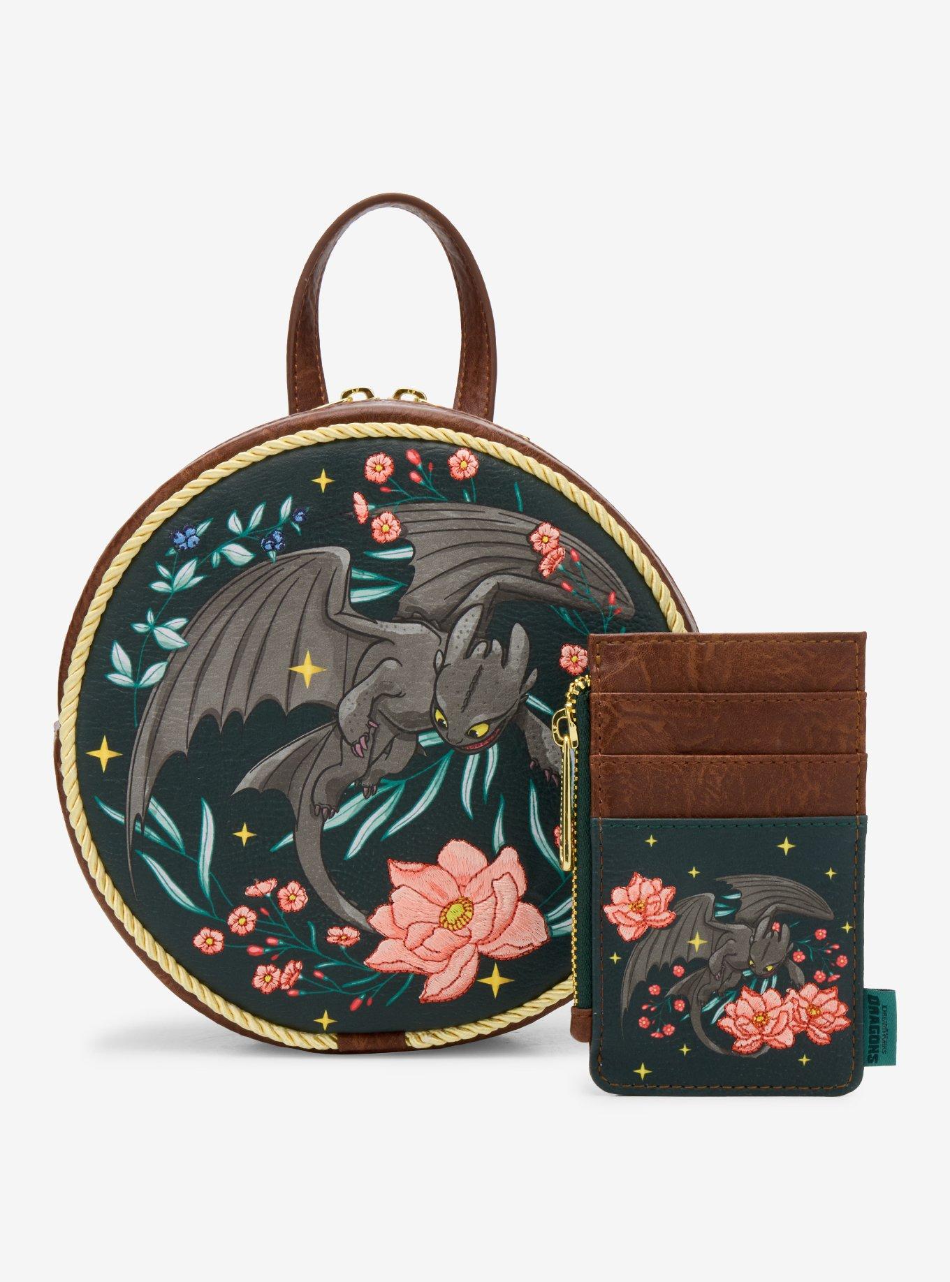 Loungefly DreamWorks How To Train Your Dragon Toothless Floral Mini Backpack - BoxLunch Exclusive, , alternate