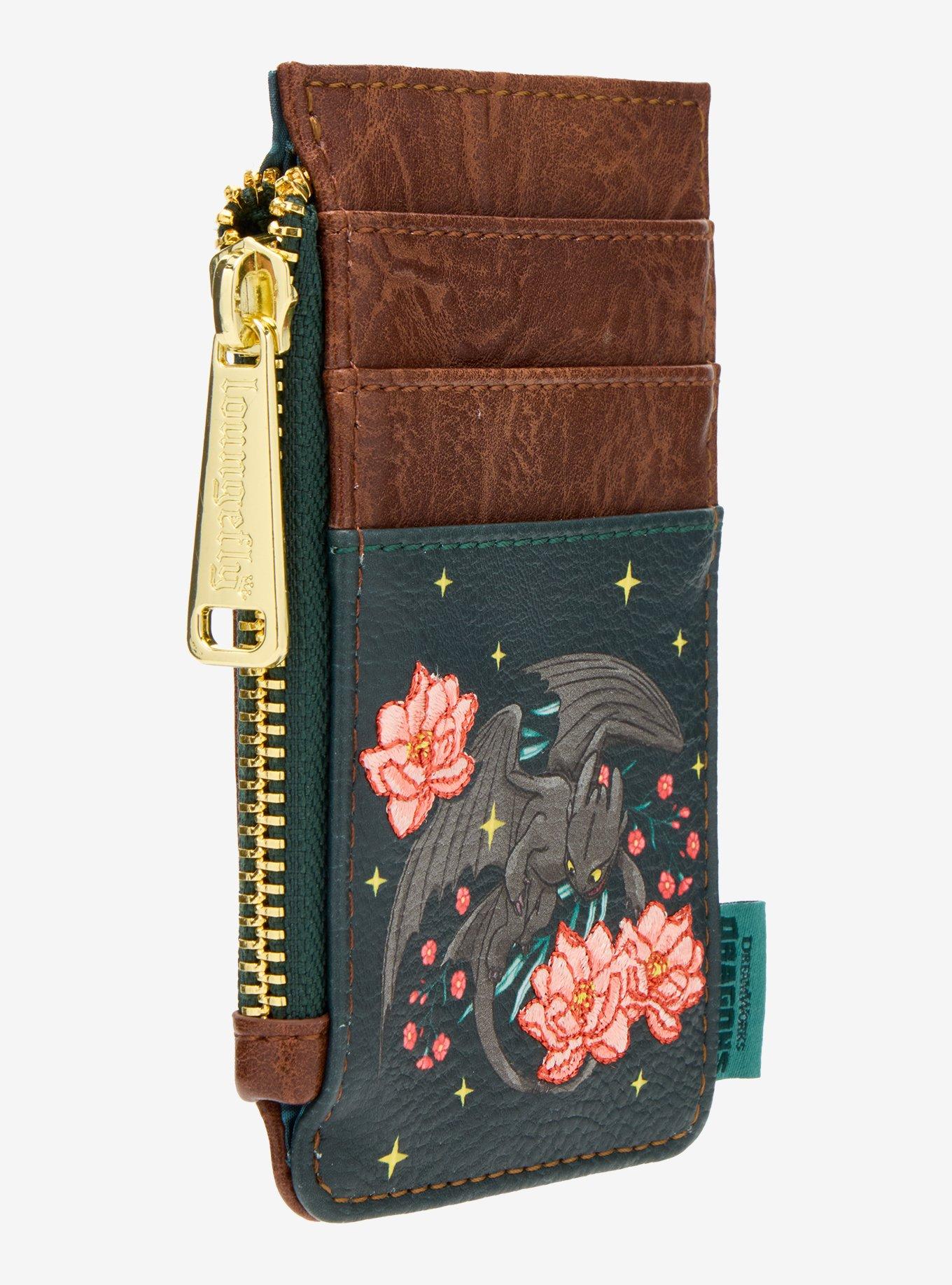 Loungefly DreamWorks How To Train Your Dragon Toothless Floral Cardholder - BoxLunch Exclusive, , hi-res