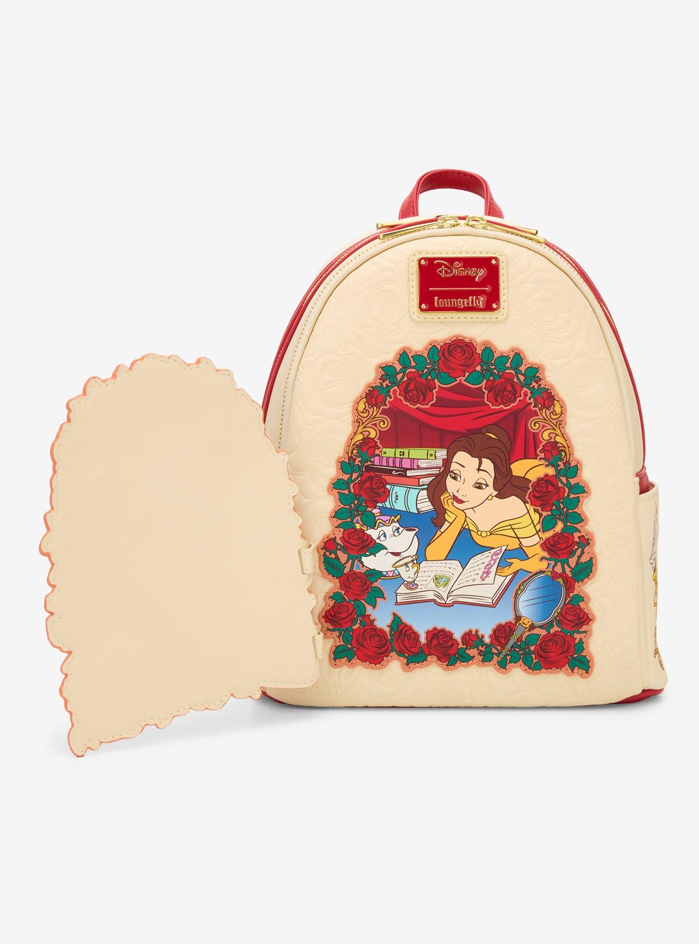 Loungefly Disney Beauty and the Beast Belle Roses Magnetic Door Mini Backpack - BoxLunch Exclusive, , hi-res