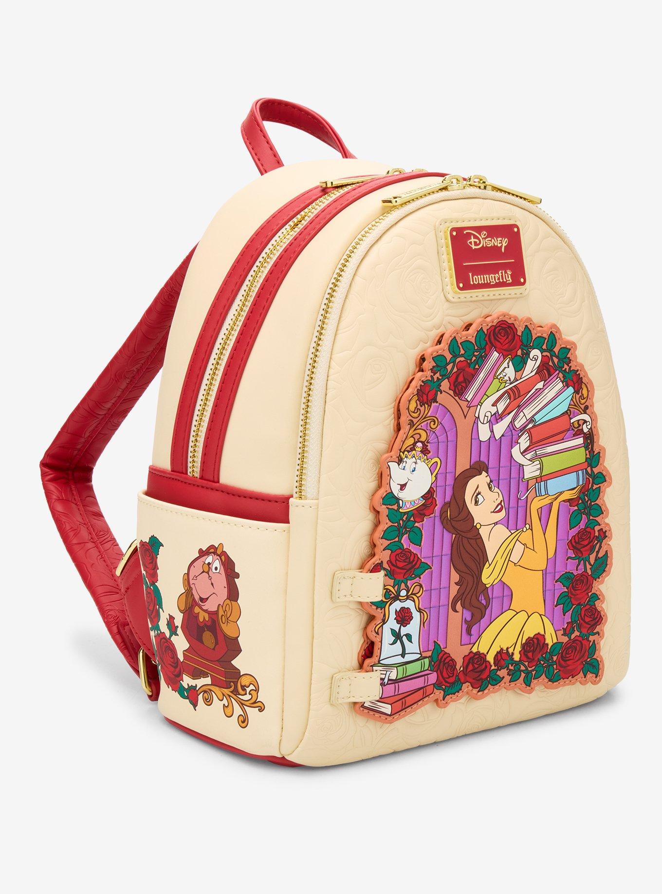 Loungefly Disney Beauty and the Beast Belle Roses Magnetic Door Mini Backpack - BoxLunch Exclusive, , alternate