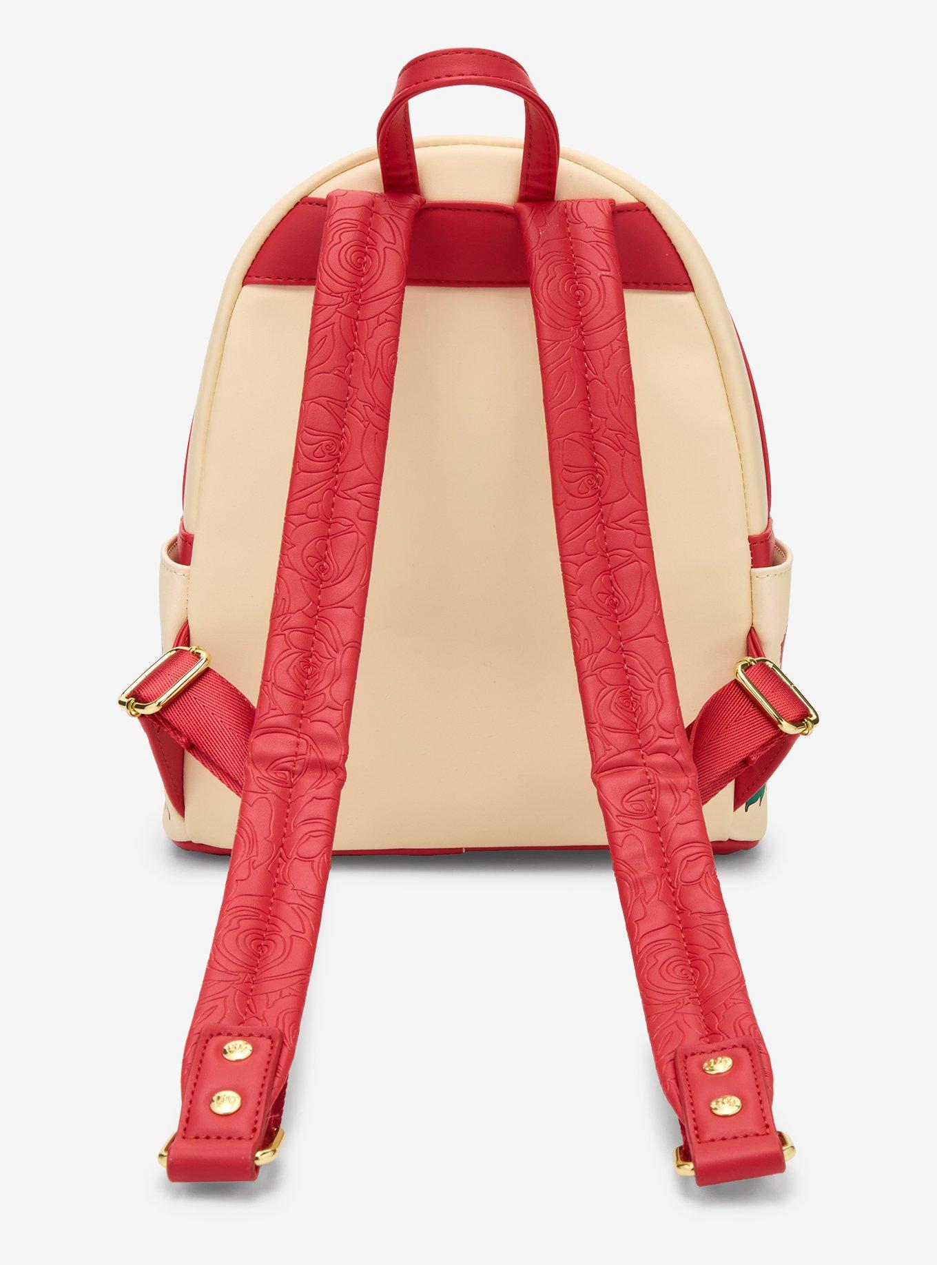 Loungefly Disney Beauty and the Beast Belle Roses Magnetic Door Mini Backpack - BoxLunch Exclusive, , alternate