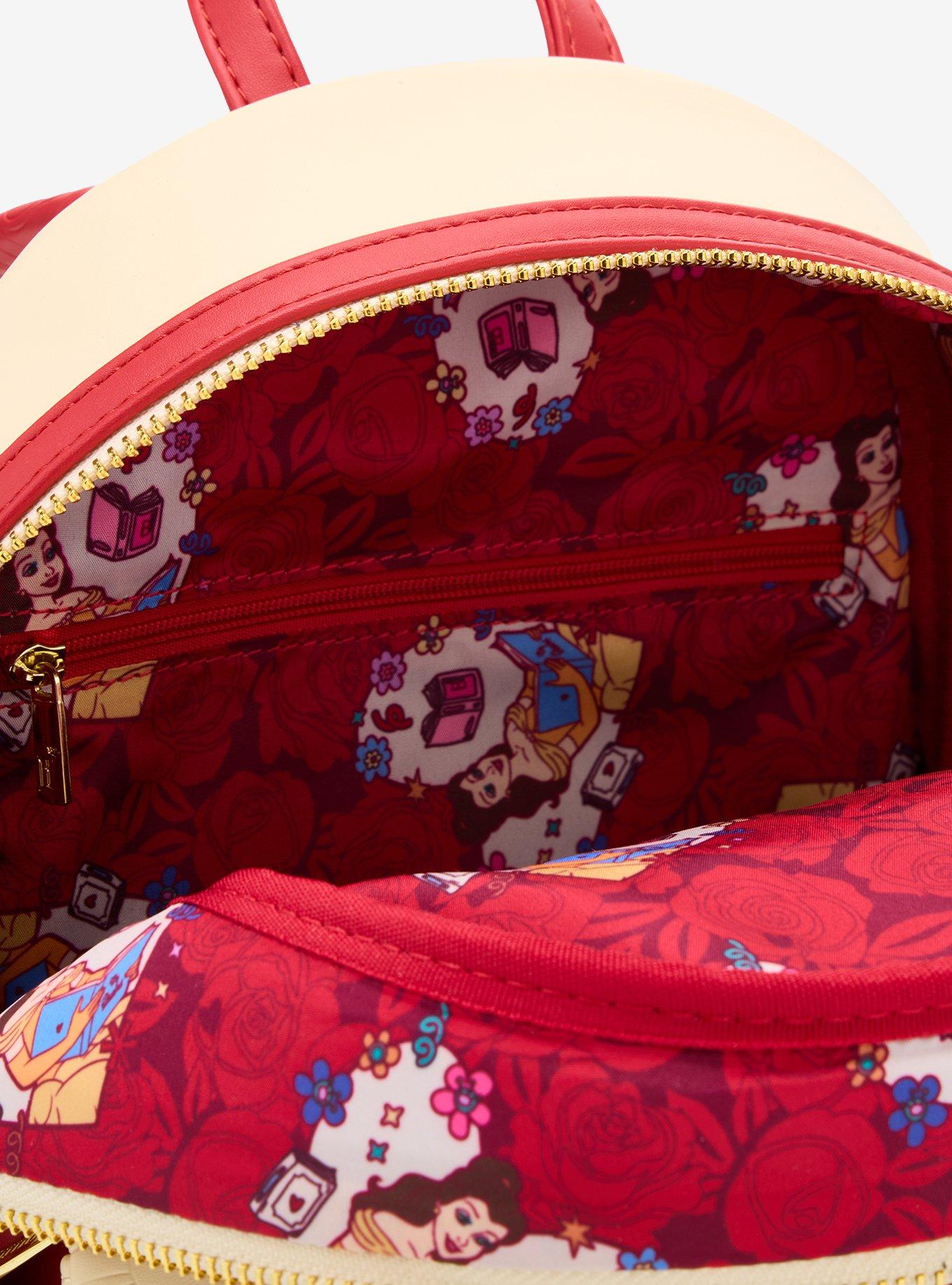 Loungefly Disney Beauty and the Beast Belle Roses Magnetic Door Mini Backpack - BoxLunch Exclusive, , alternate