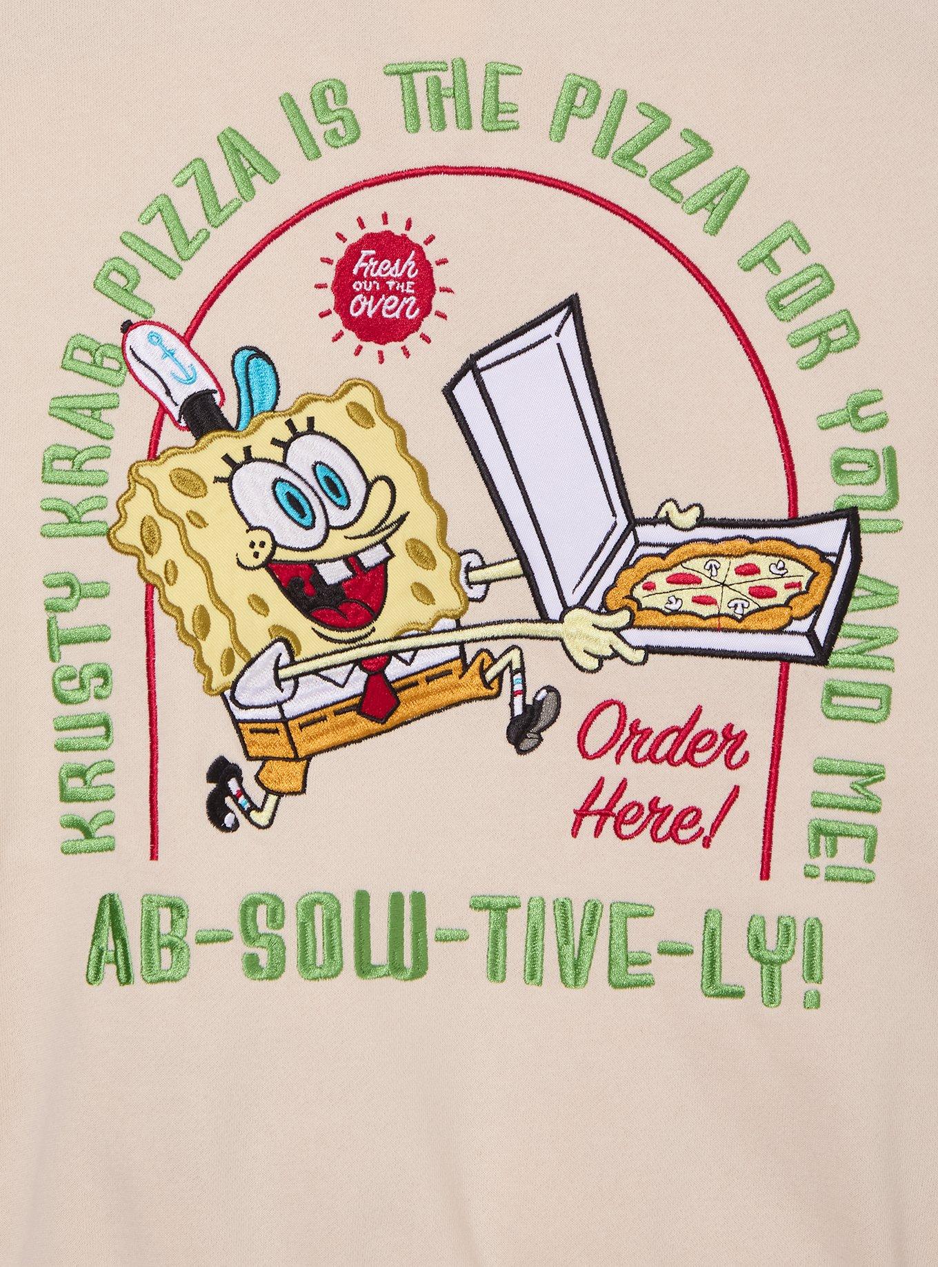 SpongeBob SquarePants Krusty Krab Pizza Logo Women's Plus Size Cropped Quarter Zip Crewneck - BoxLunch Exclusive, CREAM, alternate