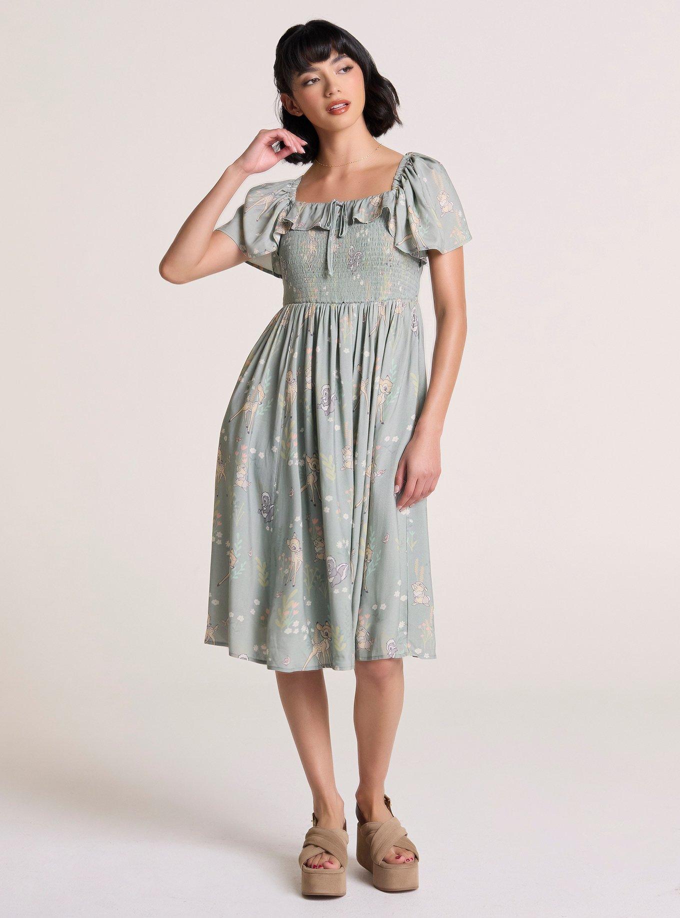 Her Universe Disney Bambi Friends Flutter Sleeve Dress Her Universe Exclusive, , hi-res