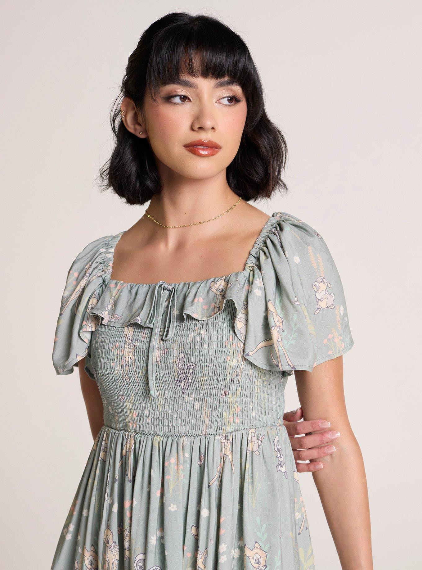 Her Universe Disney Bambi Friends Flutter Sleeve Dress Her Universe Exclusive, MULTI, alternate