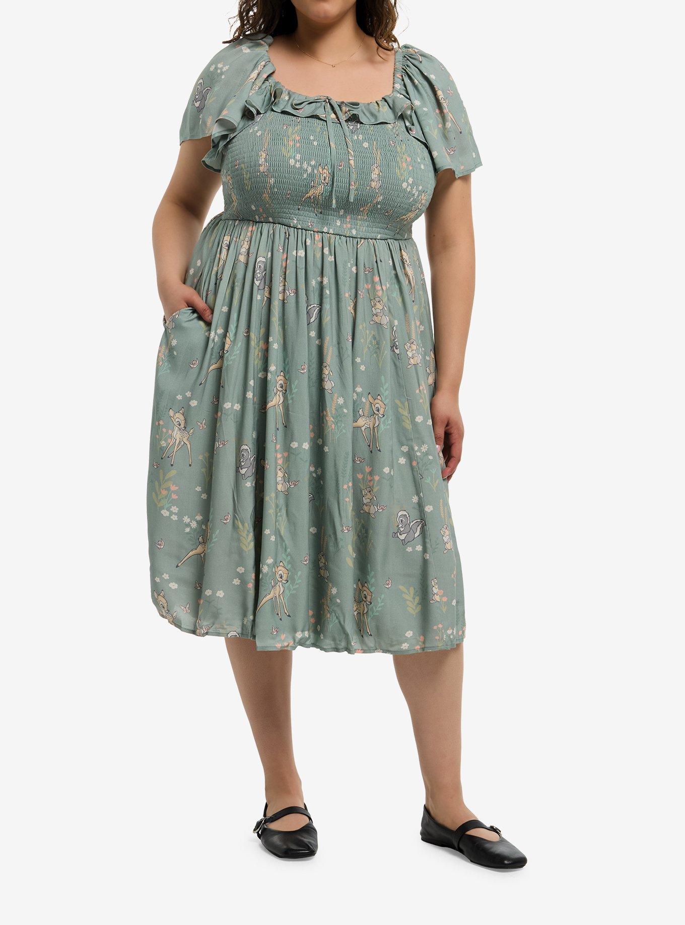 Her Universe Disney Bambi Friends Flutter Sleeve Dress Plus Size Her Universe Exclusive, , hi-res