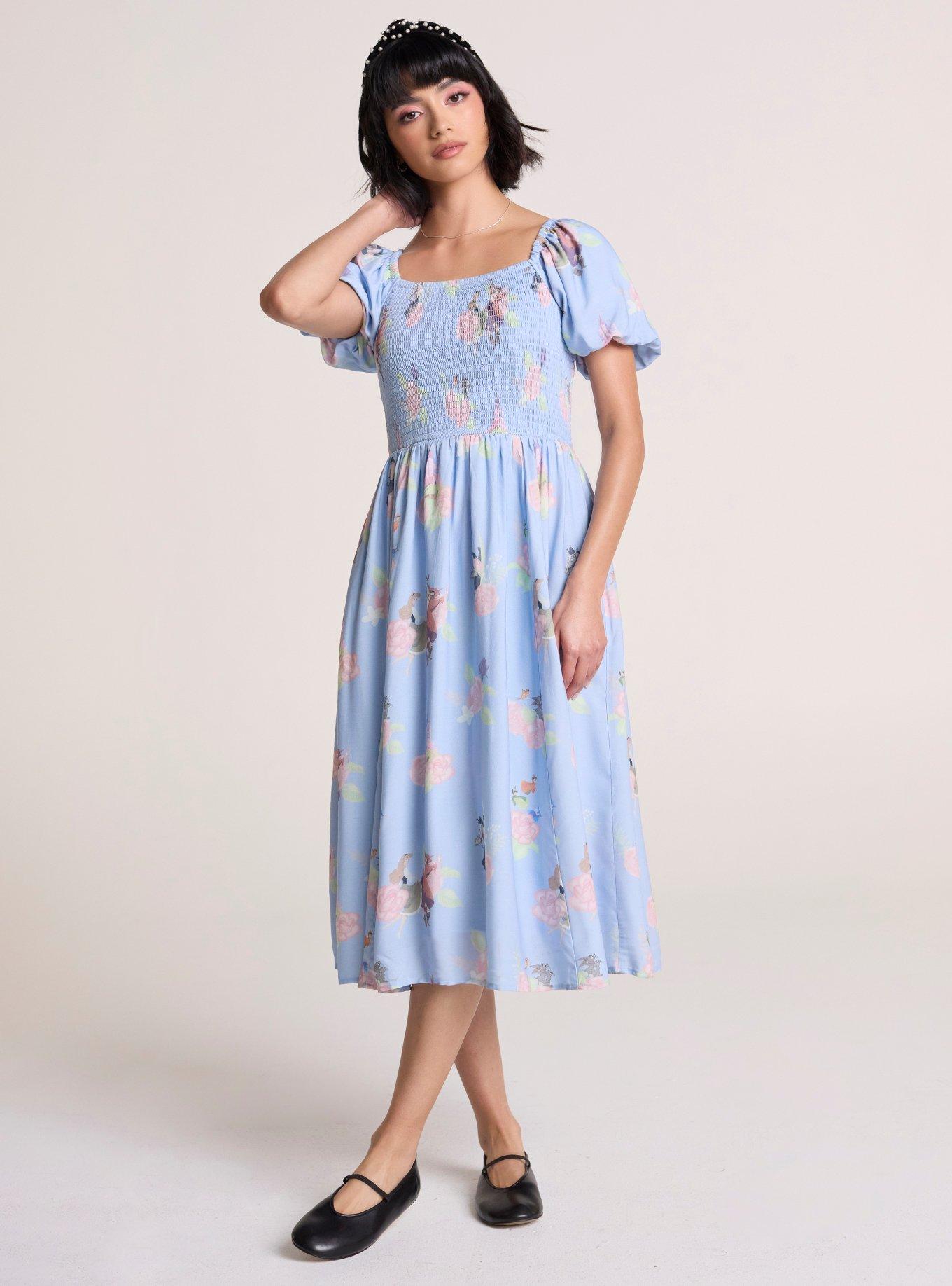 Her Universe Disney Sleeping Beauty Floral Puff Sleeve Dress Her Universe Exclusive, , hi-res