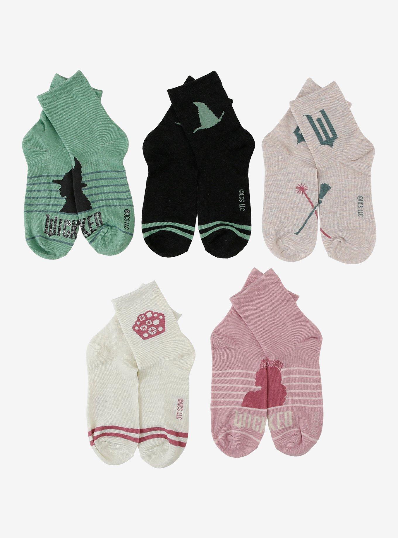 Wicked Icons Quarter Crew Sock Set — BoxLunch Exclusive, , hi-res