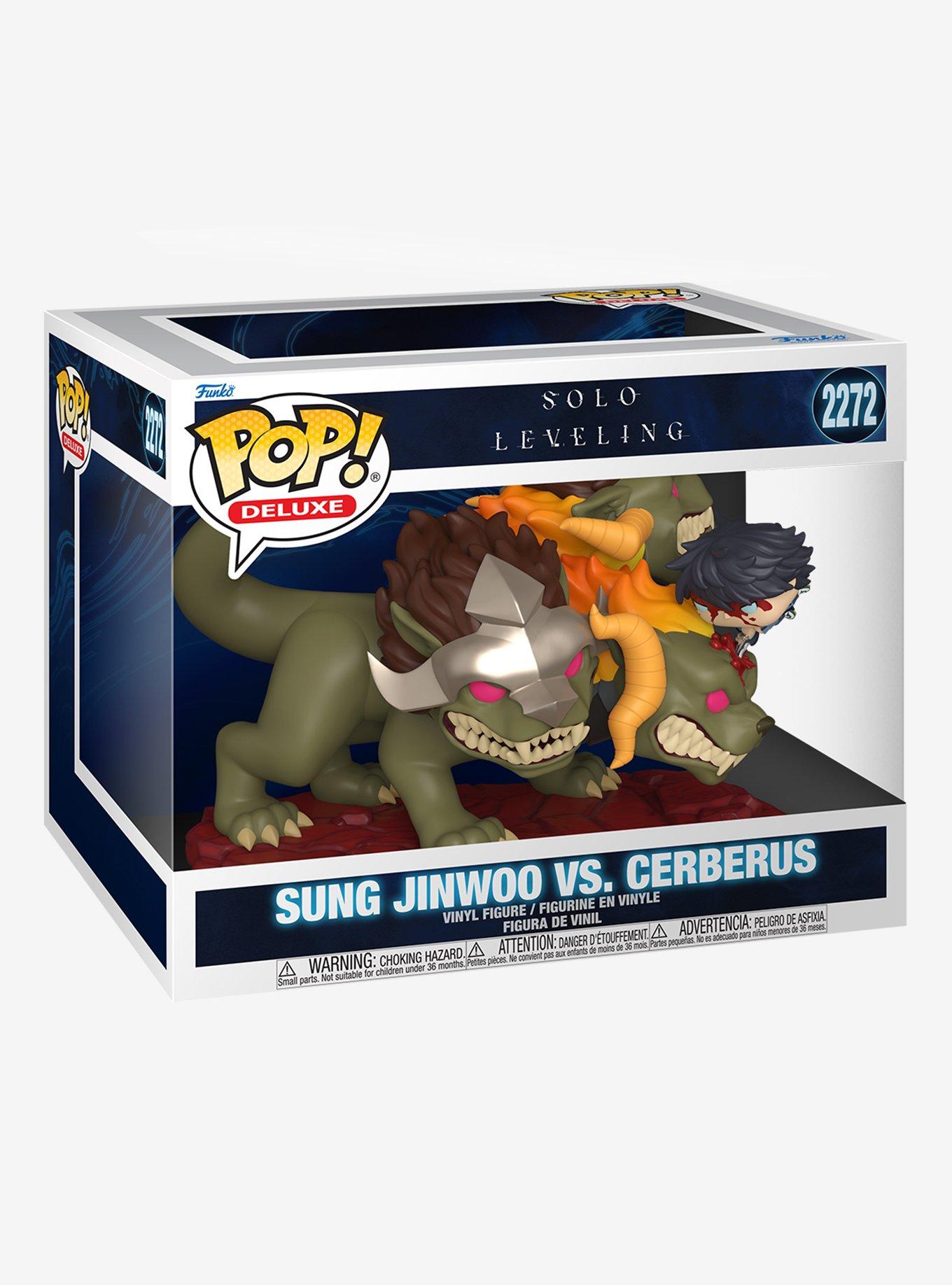 Funko Solo Leveling Pop! Deluxe Sung Jinwoo Vs. Cerberus Vinyl Figure, , hi-res