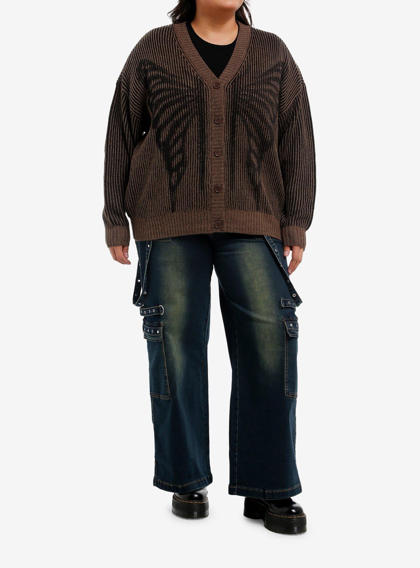 Thorn & Fable Skeleton Butterfly Girls Cardigan Plus Size, , hi-res