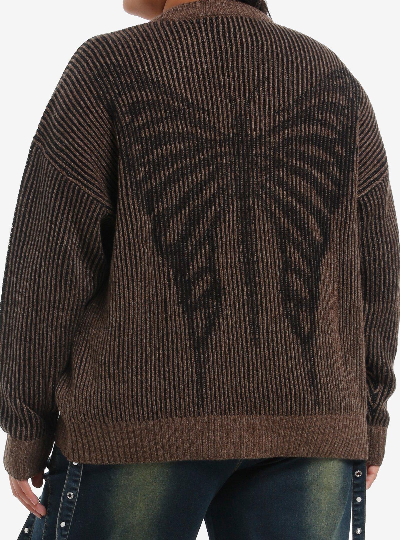 Thorn & Fable Skeleton Butterfly Girls Cardigan Plus Size, BROWN, alternate